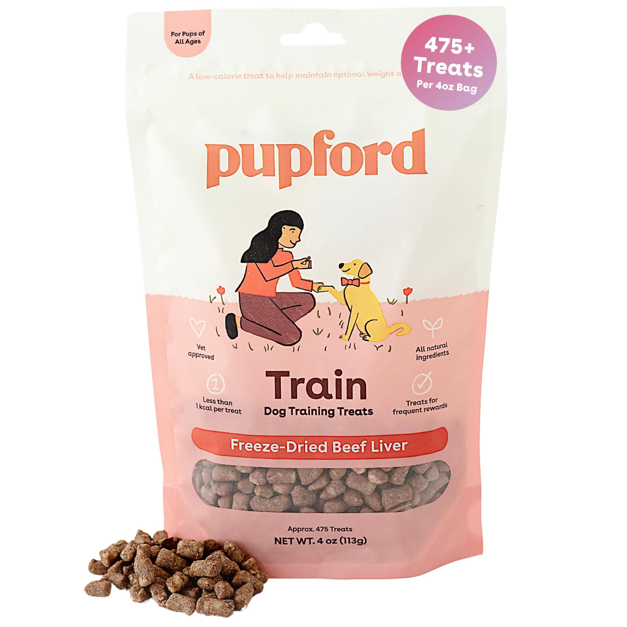 Freeze-Dried Training Treats for Dogs, 450 Treats Per Bag, Low Calorie, The Perfect High Value Training Reward (Comes in Beef Liver & Sweet Potato) (Liver)