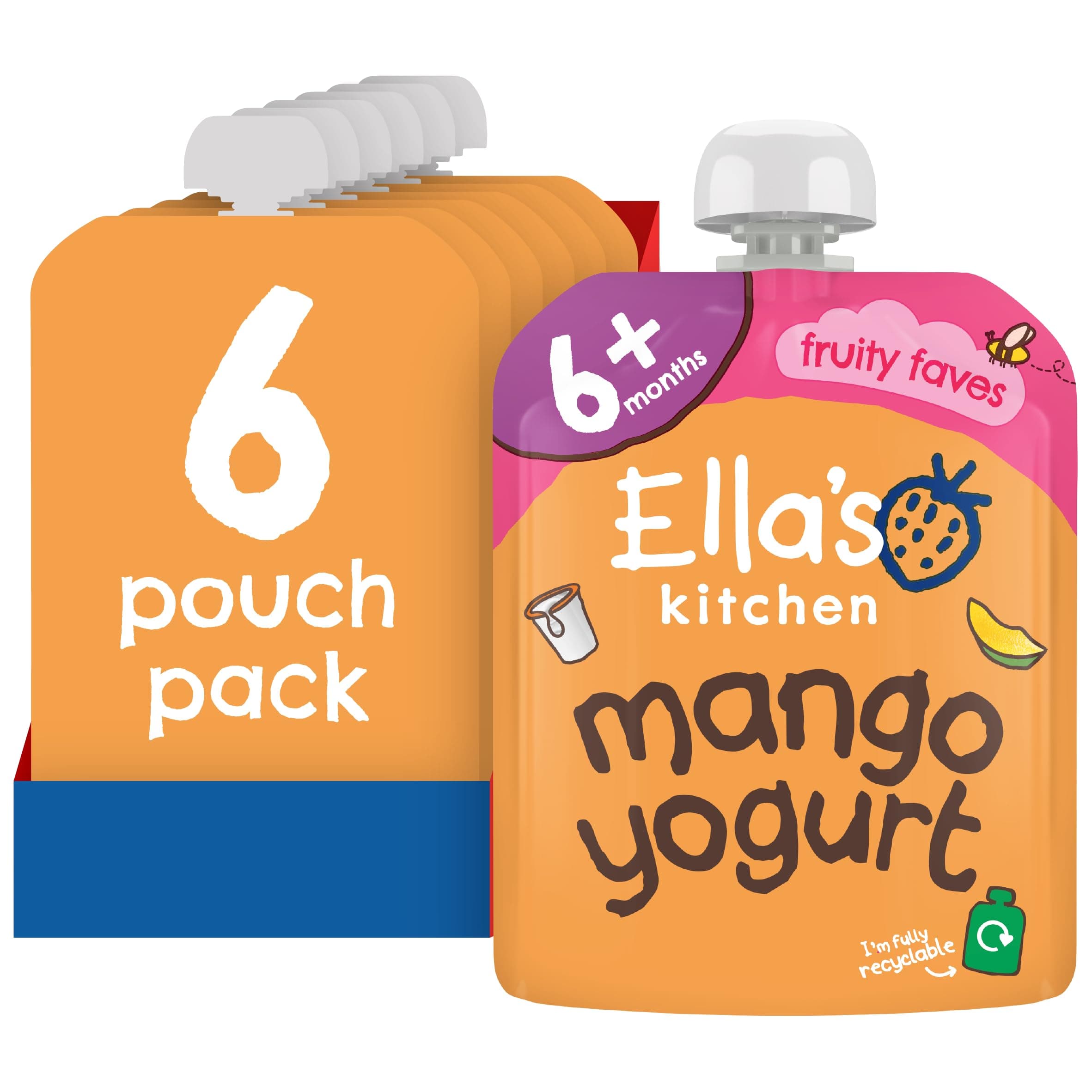 Ella's Kitchen Greek Yoghurt and Mangoes 90 g (Pack of 6)