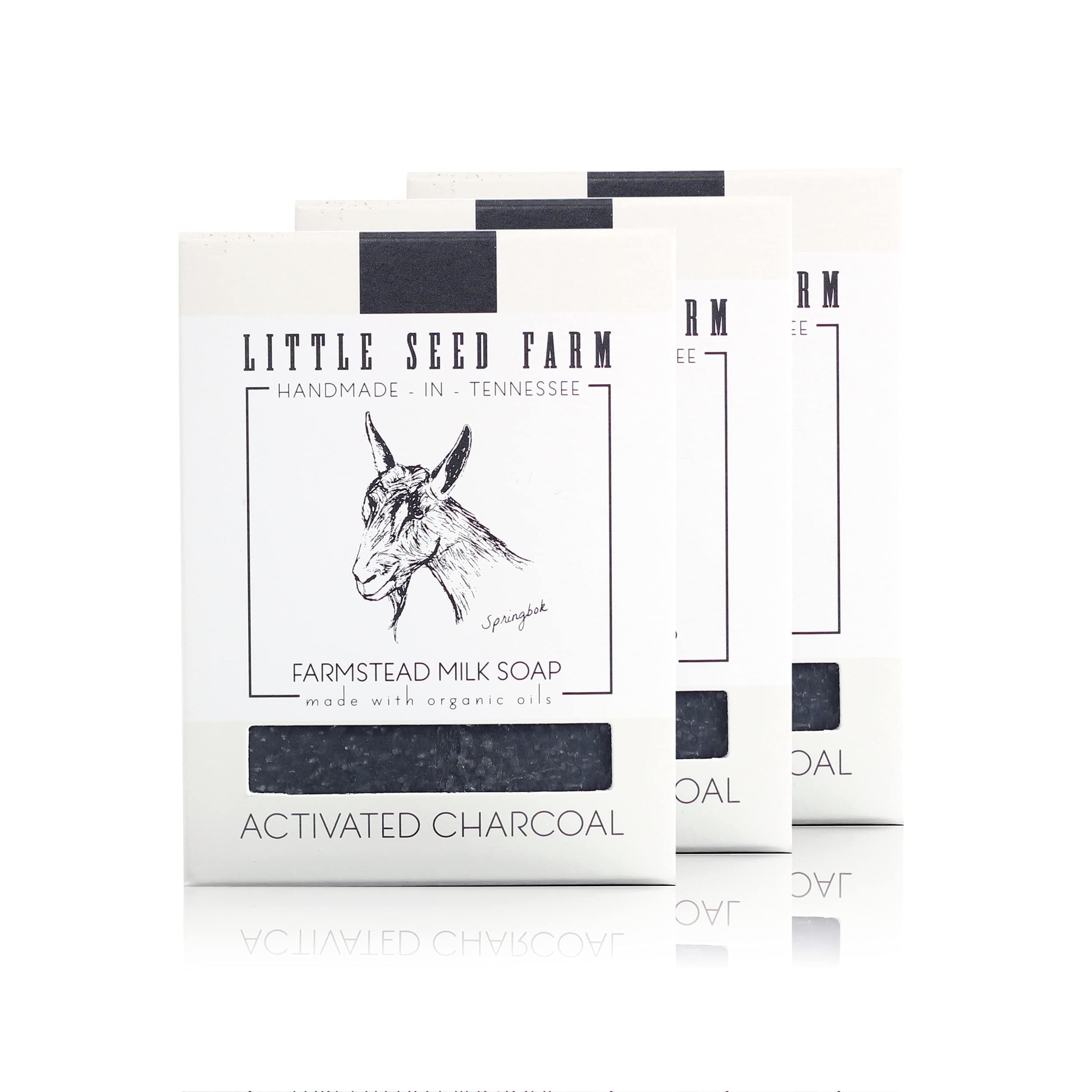 - Little Seed Farm Organic Goat’s Milk Soap – 3 Pack of Activated Charcoal Facial and Body Bars – Handmade and Cruelty Free – Detoxifying and Deep Cleaning – Unscented for Sensitive Skin, Net Wt. 4.75oz