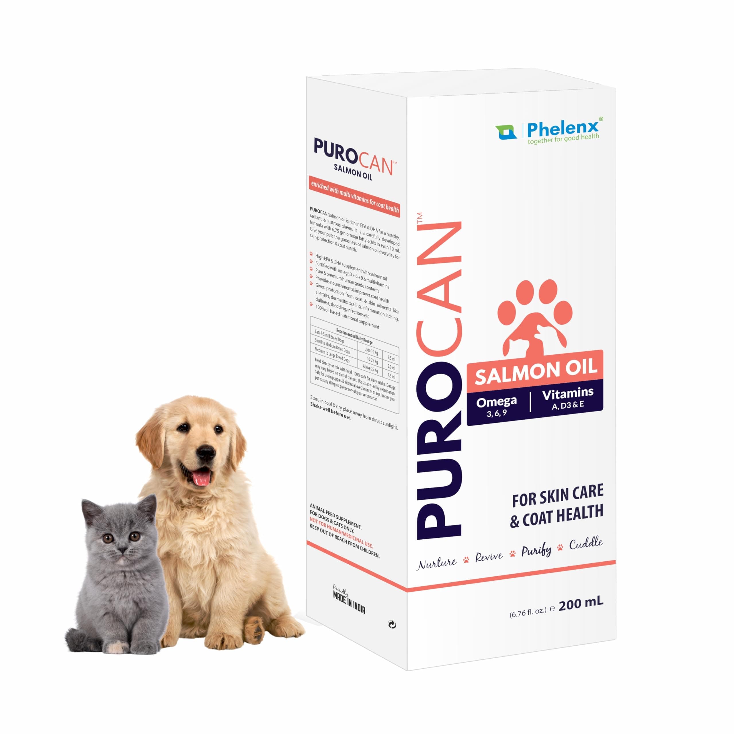 - Purocan - Salmon Oil Coat Health Supplement for Dogs & Cats | 200 mL