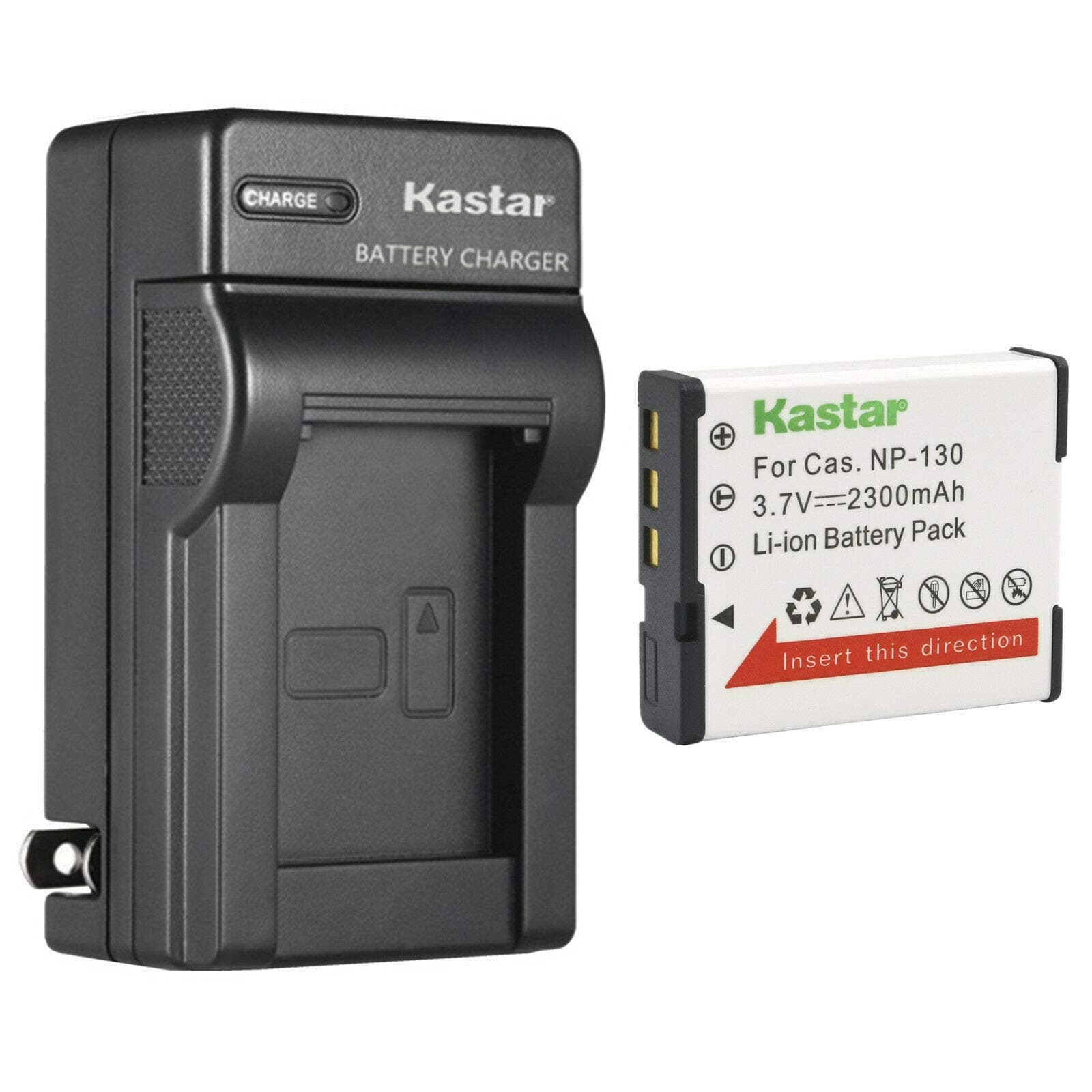 Kastar 1-Pack Battery and AC Wall Charger Replacement for Casio Exilim EX-ZR1000BK EX-ZR1000RD EX-ZR1000WE, Exilim EX-ZR1100, Exilim EX-ZR1200, Exilim EX-ZR1300, Exilim EX-ZR1500, Exilim EX-ZR1600