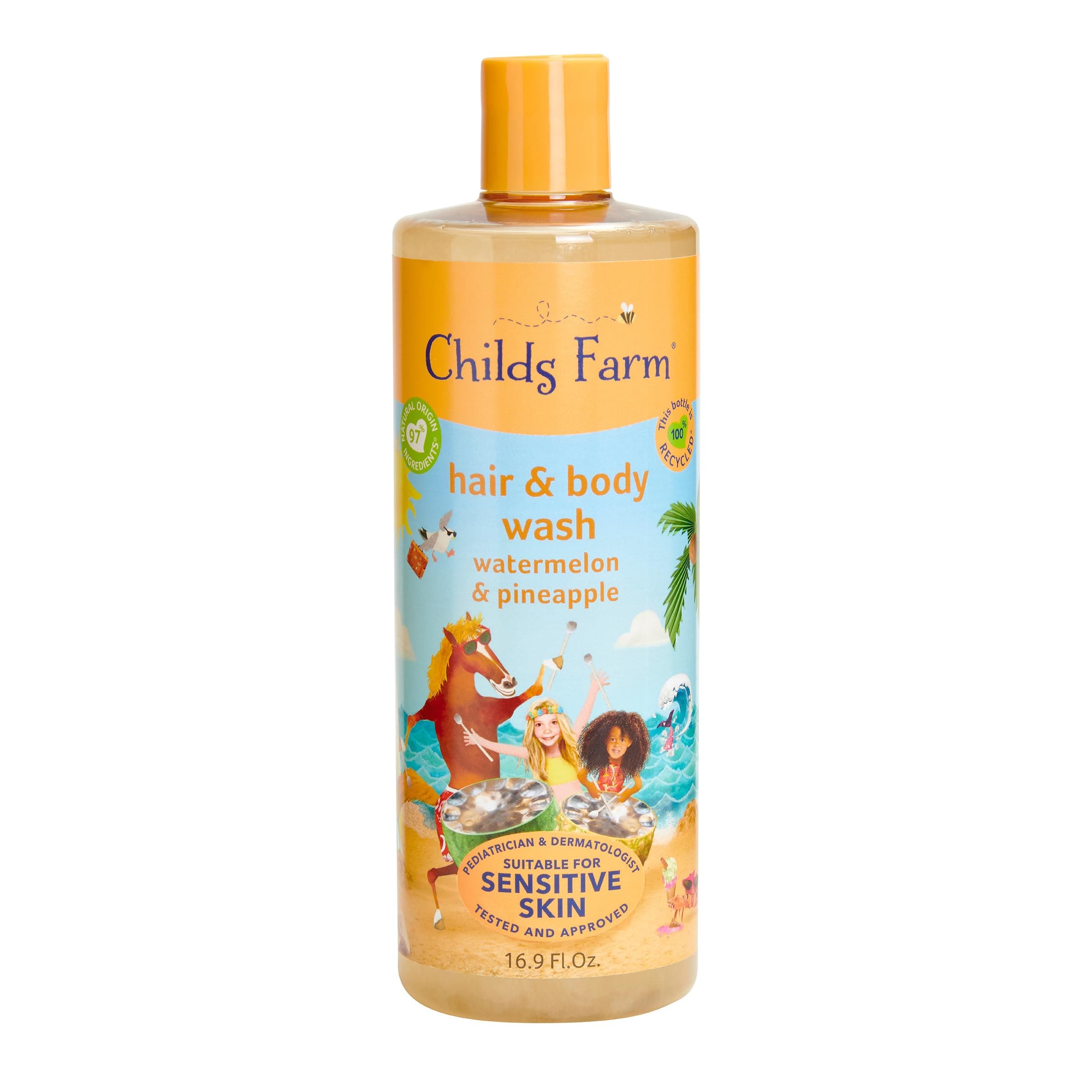 hair & body wash, watermelon & pineapple, 16.9 fl oz