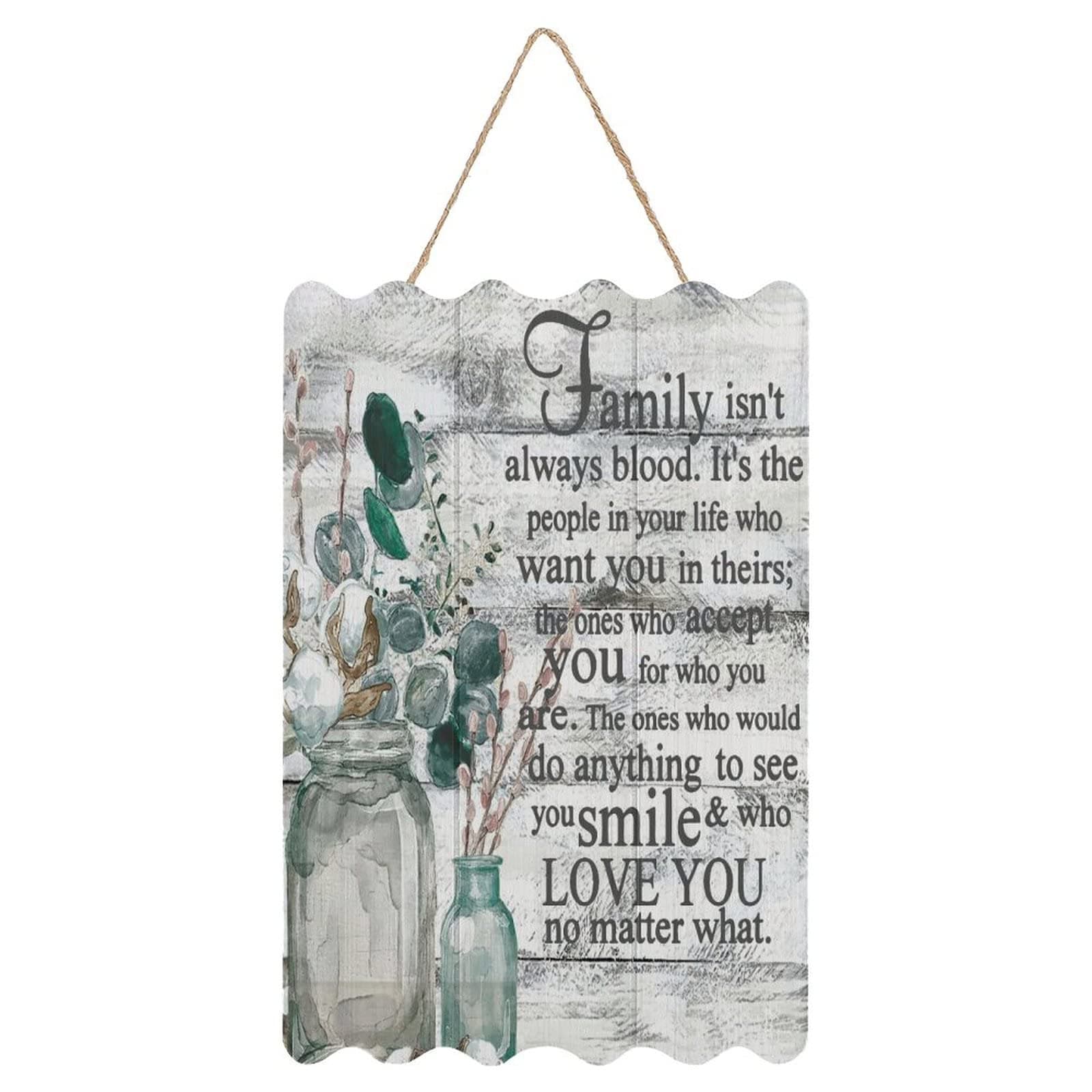 by Unbranded Funny Sign Family Isn't Alway Blood.It's The People in Your Life Who Want You in Theirs Room Decor Wooden Sign Farmhouse Wood Rustic Family Wall Decor Signs Home 8x12 Inch/20x30 cm