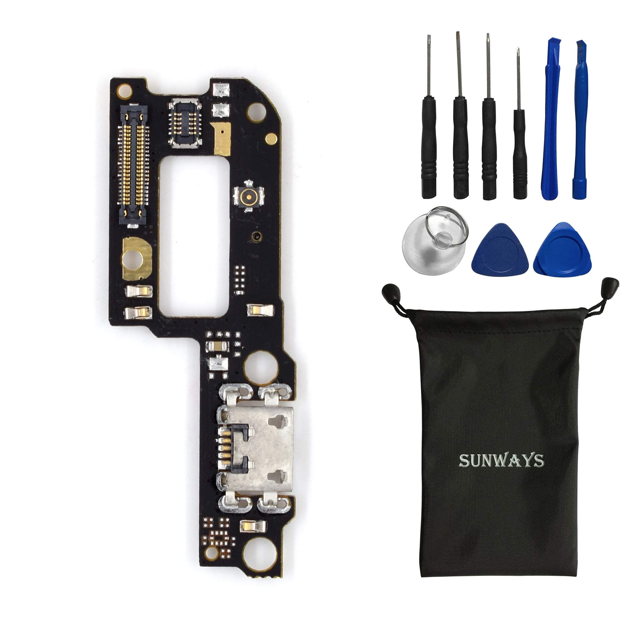 sunways USB Charger Port Flex Cable and Microphone Flex Cable Replacement for Xiaomi Mi A2 Lite Redmi 6 Pro
