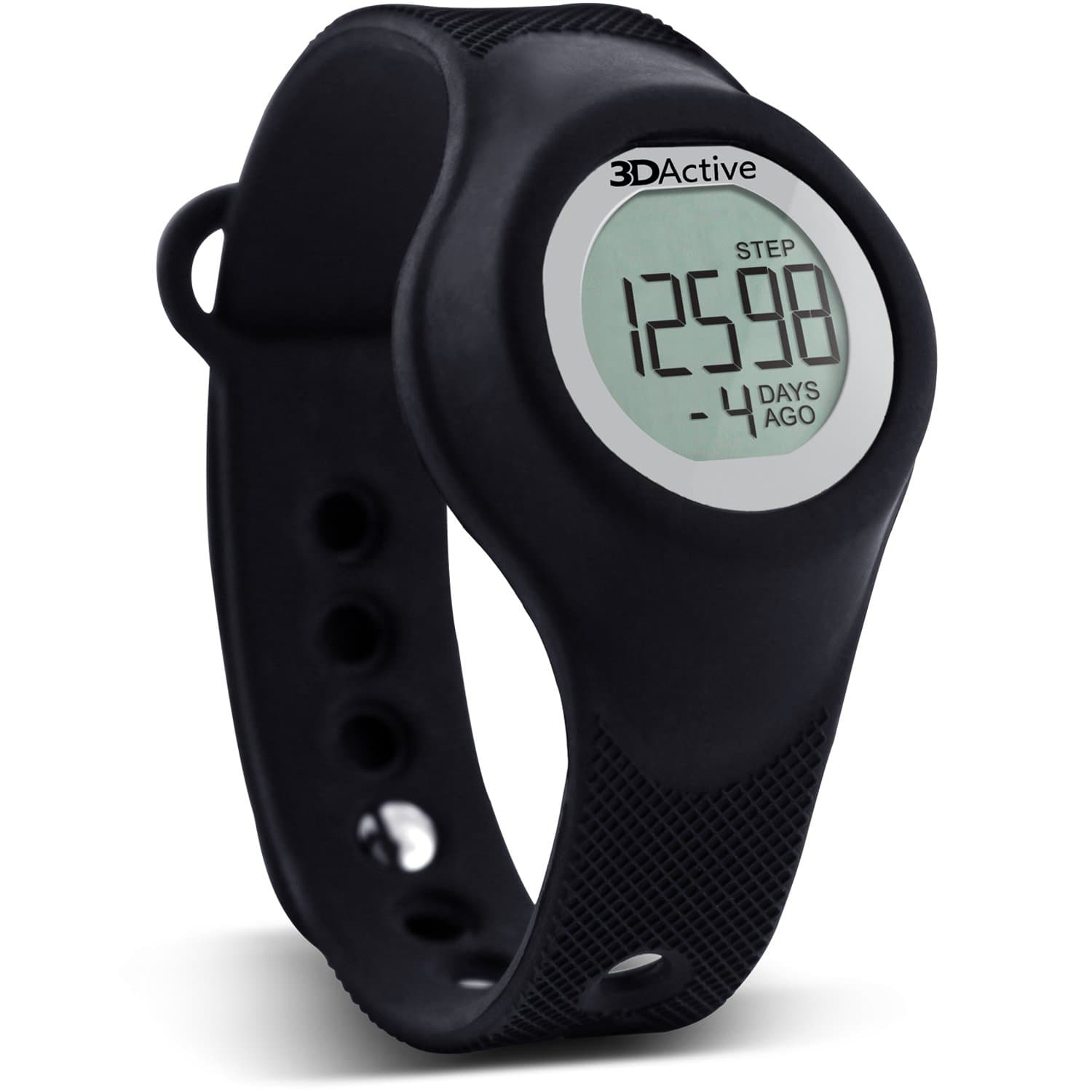 3DActive Non-Bluetooth 3D Pedometer Wristband Watch (PW-300) with Lanyard, Accurately Monitor Steps, Calories Burned, Distance and Duration, 14 Days Memory, Simple Tap Function & Easy to Read.