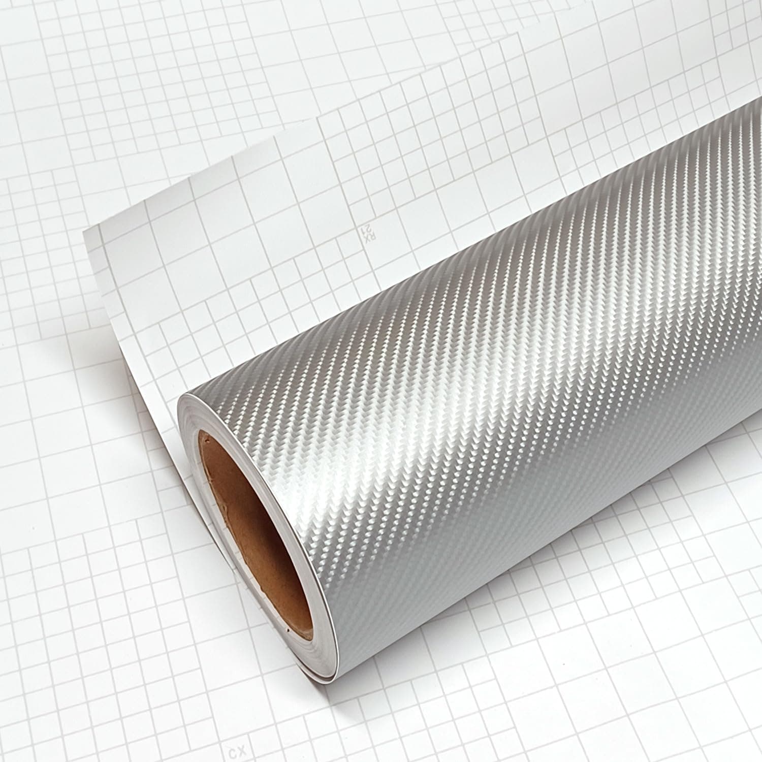DIYAH 4D Carbon Silver Fiber Vinyl Wrap Sticker with Air Release Bubble Free Anti-Wrinkle (12" x 60" / 1FT x 5FT)