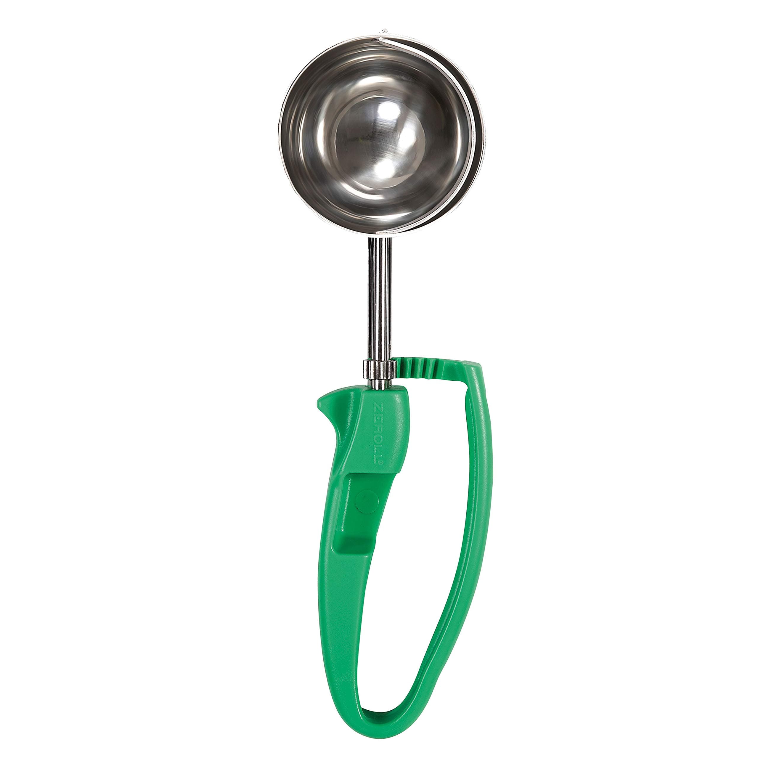 Zeroll 2012 Universal Standard Length EZ Disher Food Portion Control Scoop Designed for Right or Left Hand Use Dishwasher Safe NSF Approved, 2 1/2-Inch, Green