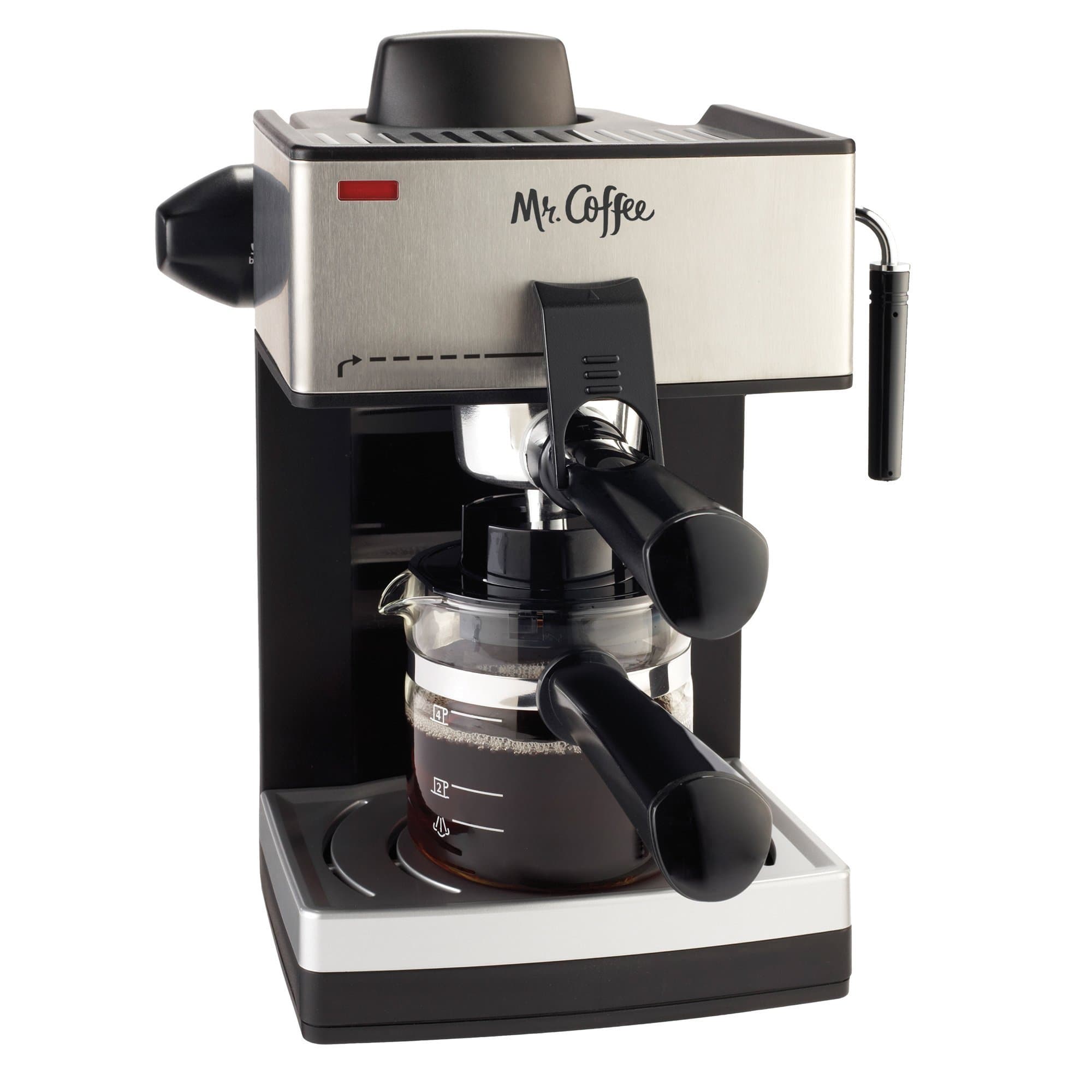 Mr. Coffee 4-Cup Steam Espresso System with Milk Frother, ECM160