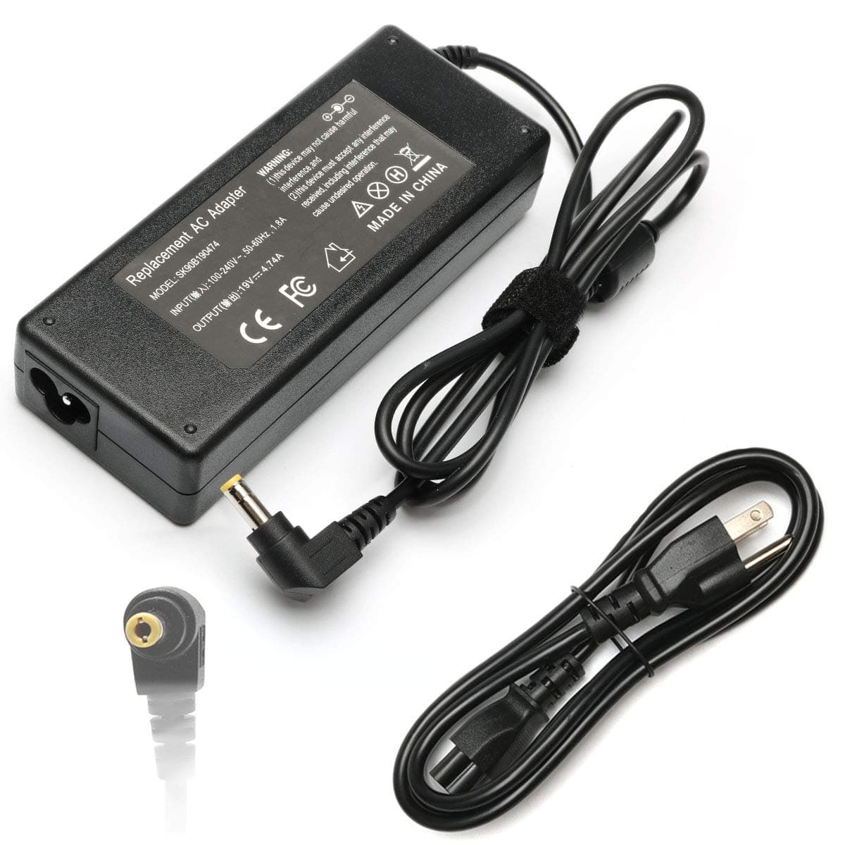 90W AC Adapter Laptop Charger PA5035U-1ACA PA-1900-04 Replacement for Toshiba Satellite L775 L745 L755 L305 L305D L455 L505 L505D L635 L655 L655D L855 A105 A135 C655 C855 PA3714U-1ACA Power Cord