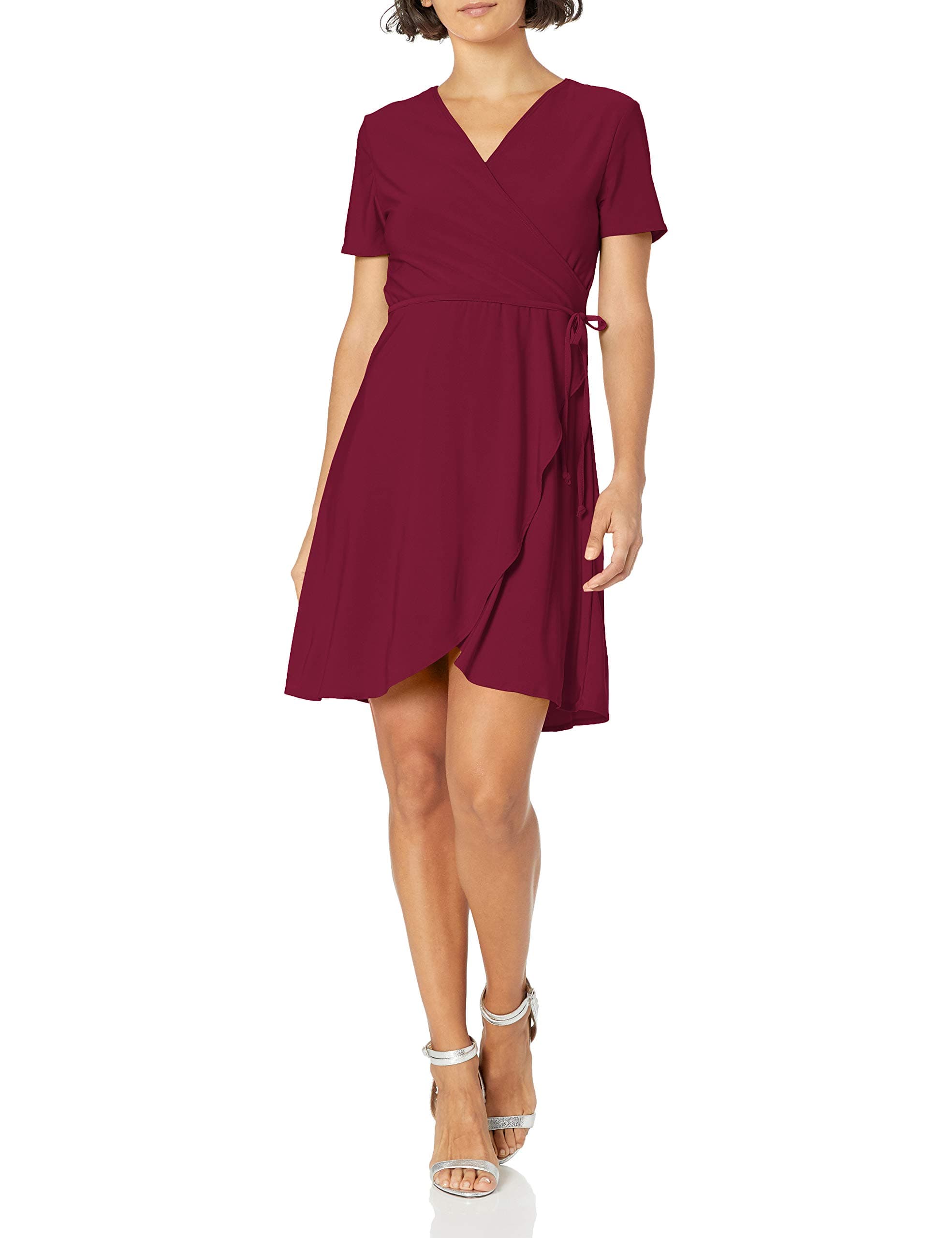 Star VixenWomen's Plus-Size Short-Sleeve Ballerina Wrap Dress