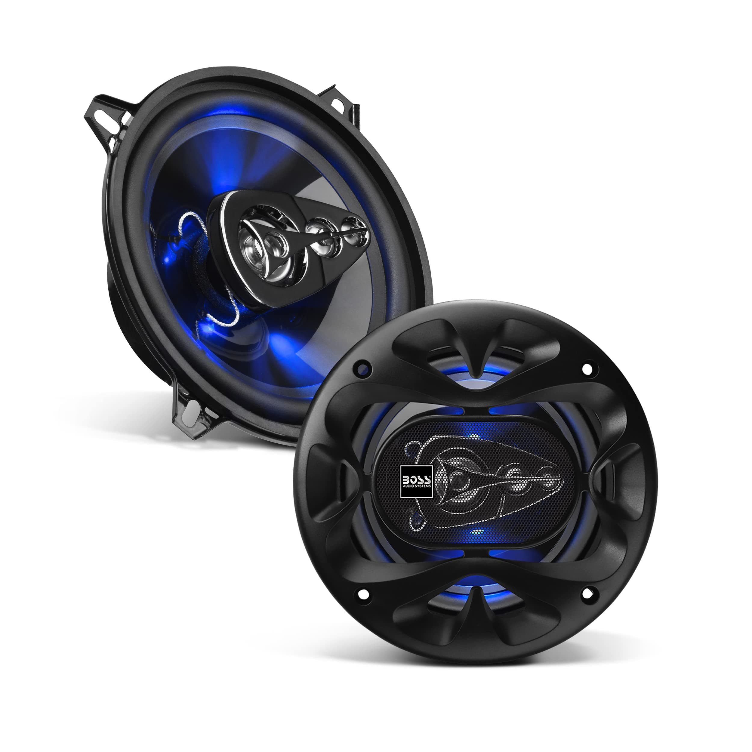 BOSS Audio Systems BE524 5.25 Inch Car Door Speakers - 225 Watts Max (per Pair), Coaxial, 4 Way, Full Range, 4 Ohms, Sold in Pairs, Bocinas para Carro