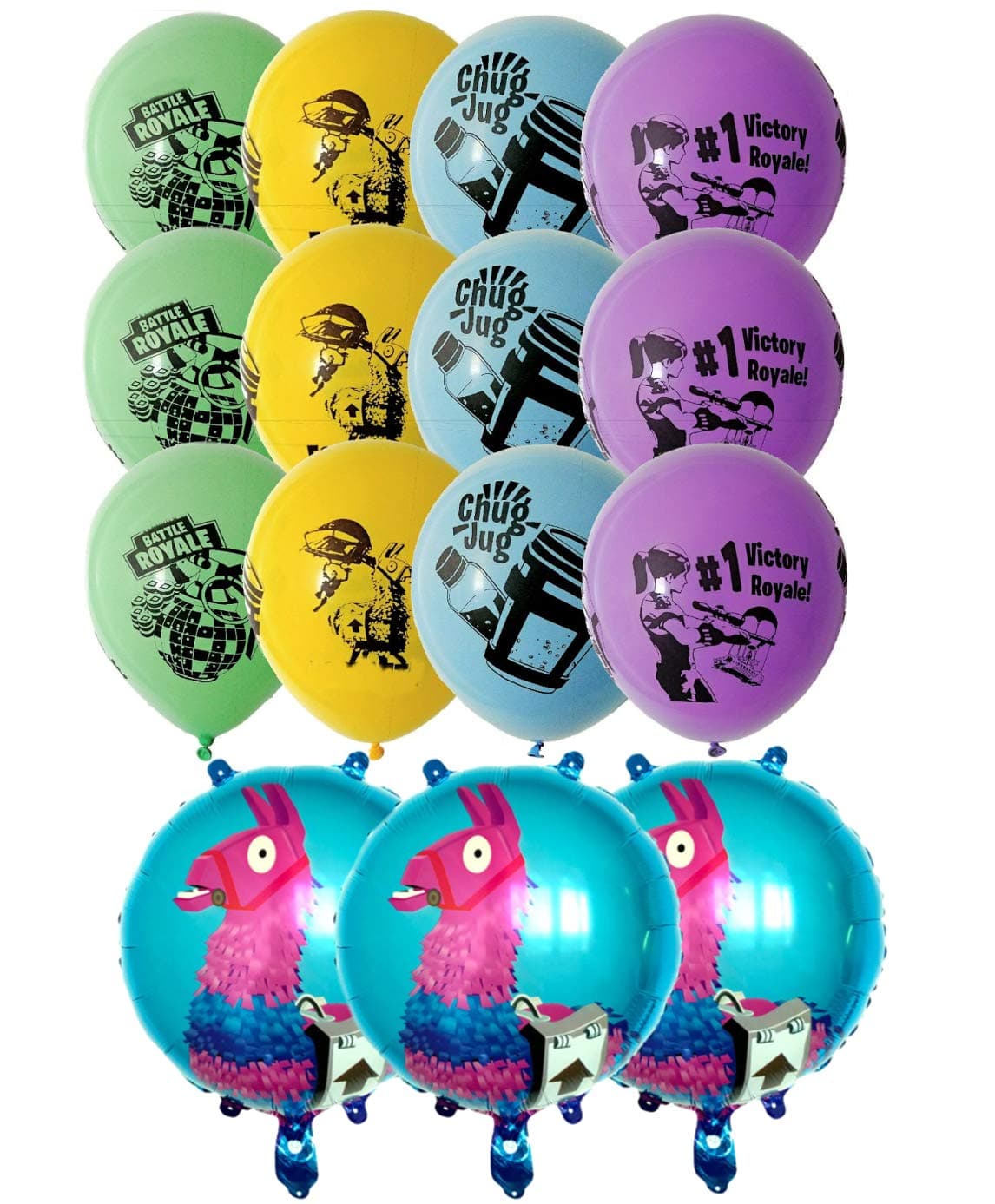 Gaming Birthday Party Balloons 15pcs - 12 Latex and 3 Foil Balloons Video Game Party Supplies - Kids Gamer Decorations