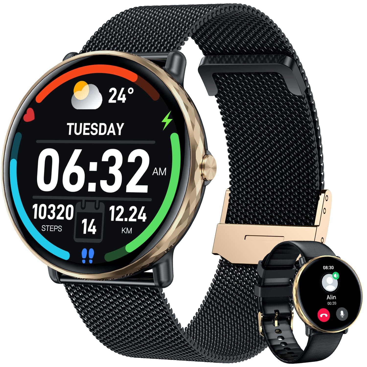 CatShinSmart Watches for Men Women Android iOS Phones: Smart Watch for Men Fitness Tracker with 1.43" AMOLED Smart Watches for Women Touchscreen Waterproof Blood Pressure Heart Rate Step Sport Pedometer