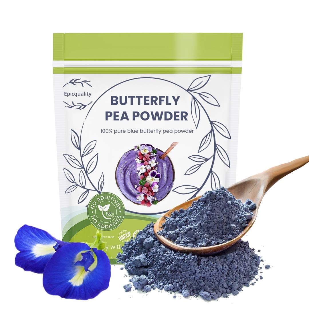 BUTTERFLY PEA POWDER TEA (100 servings) Pure Authentic Butterfly pea powder, Antioxidant | enhances the immune system, Mix smoothies and recipes -100g
