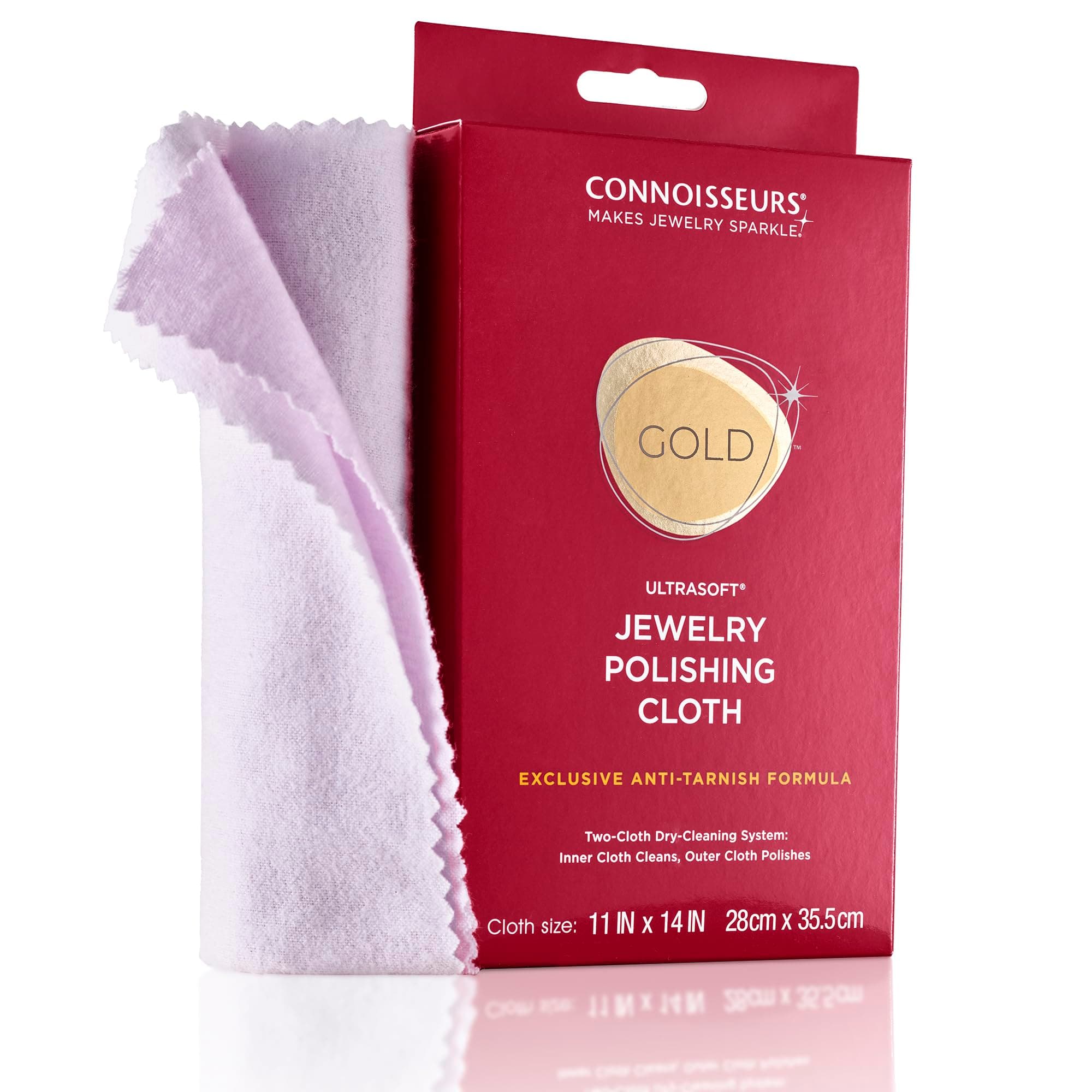 CONNOISSEURS Ultrasoft Jewelry Polishing Clothes, 11x14 Inches, Pack of 1, Flannel
