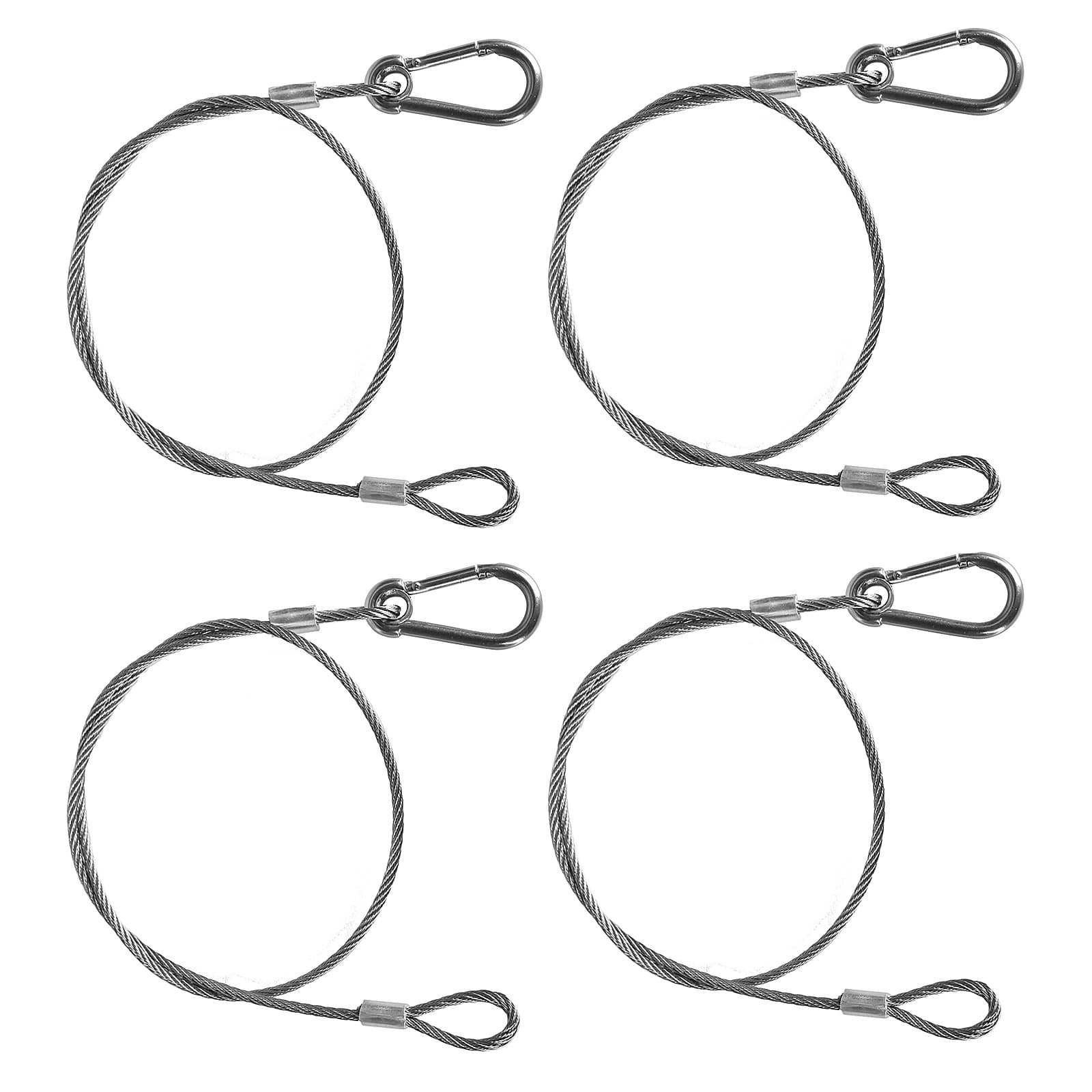 25.5-inch stainless steel safety wire / rope / clip cable for stage light moving head dj disco party framework lighting hanging truss. 4 Stücke