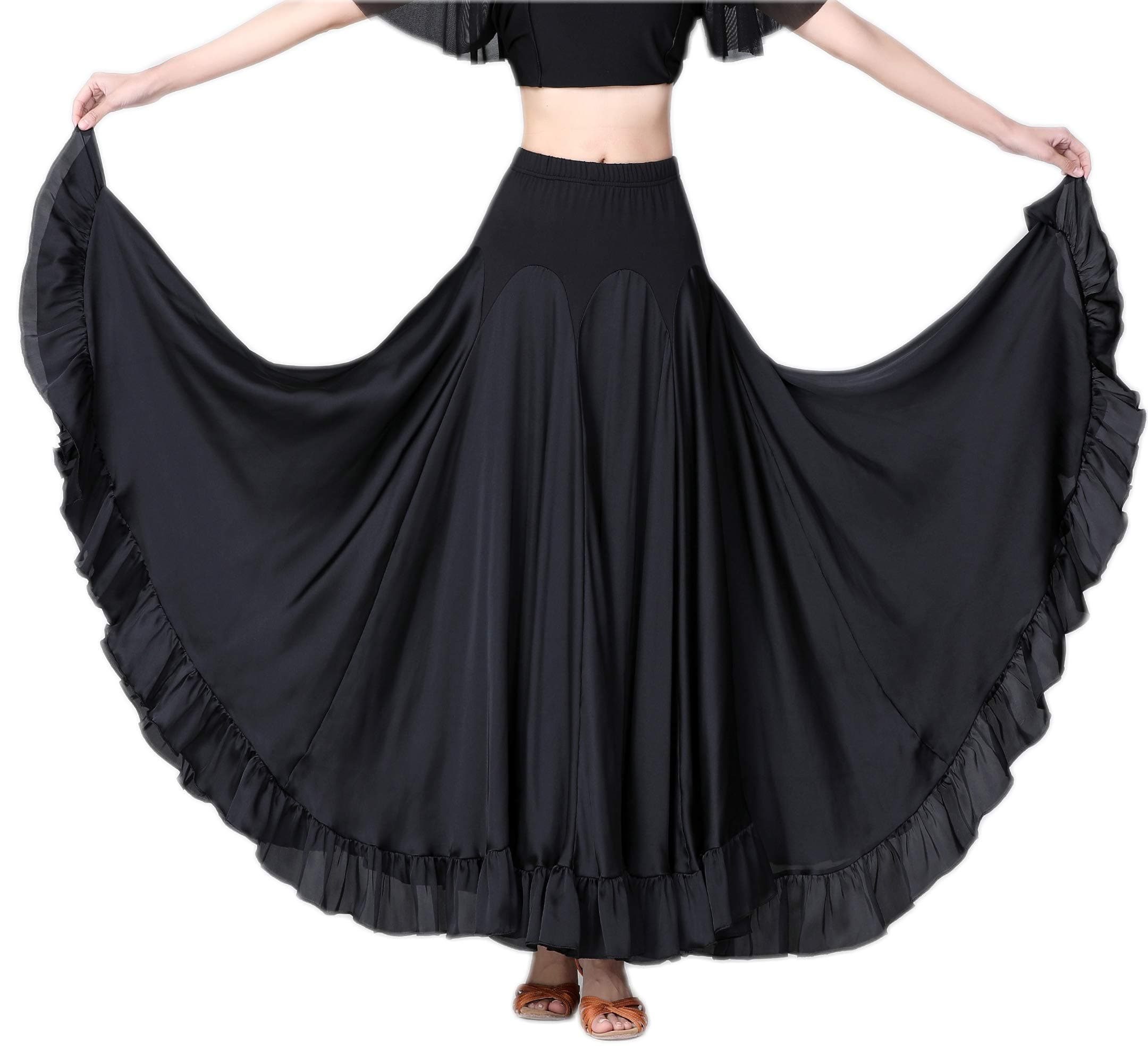 Long Modern Flamenco Waltz Standard Ballroom Dance Fancy Training Skirt