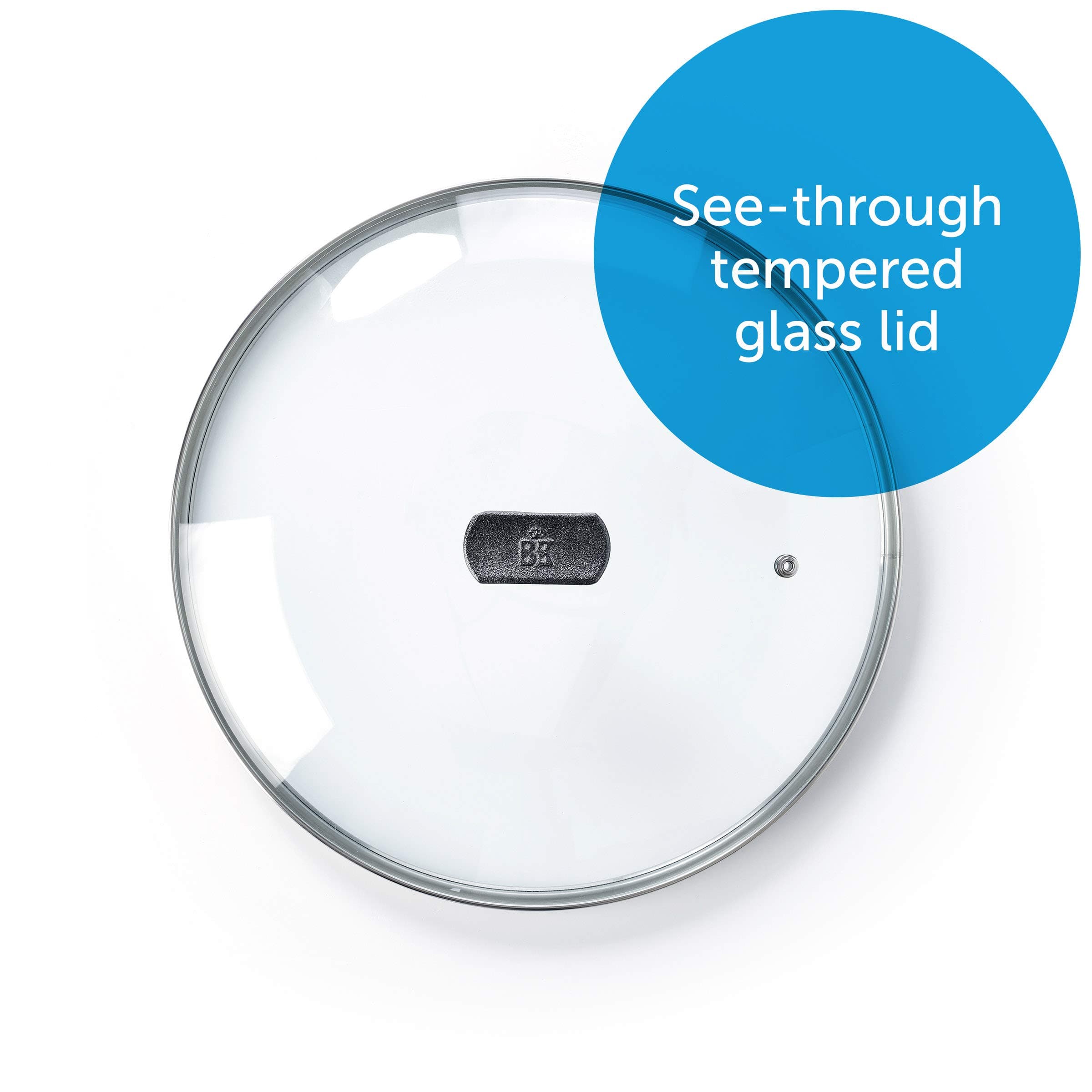 BK Black Steel Glass Lid, 12", Clear