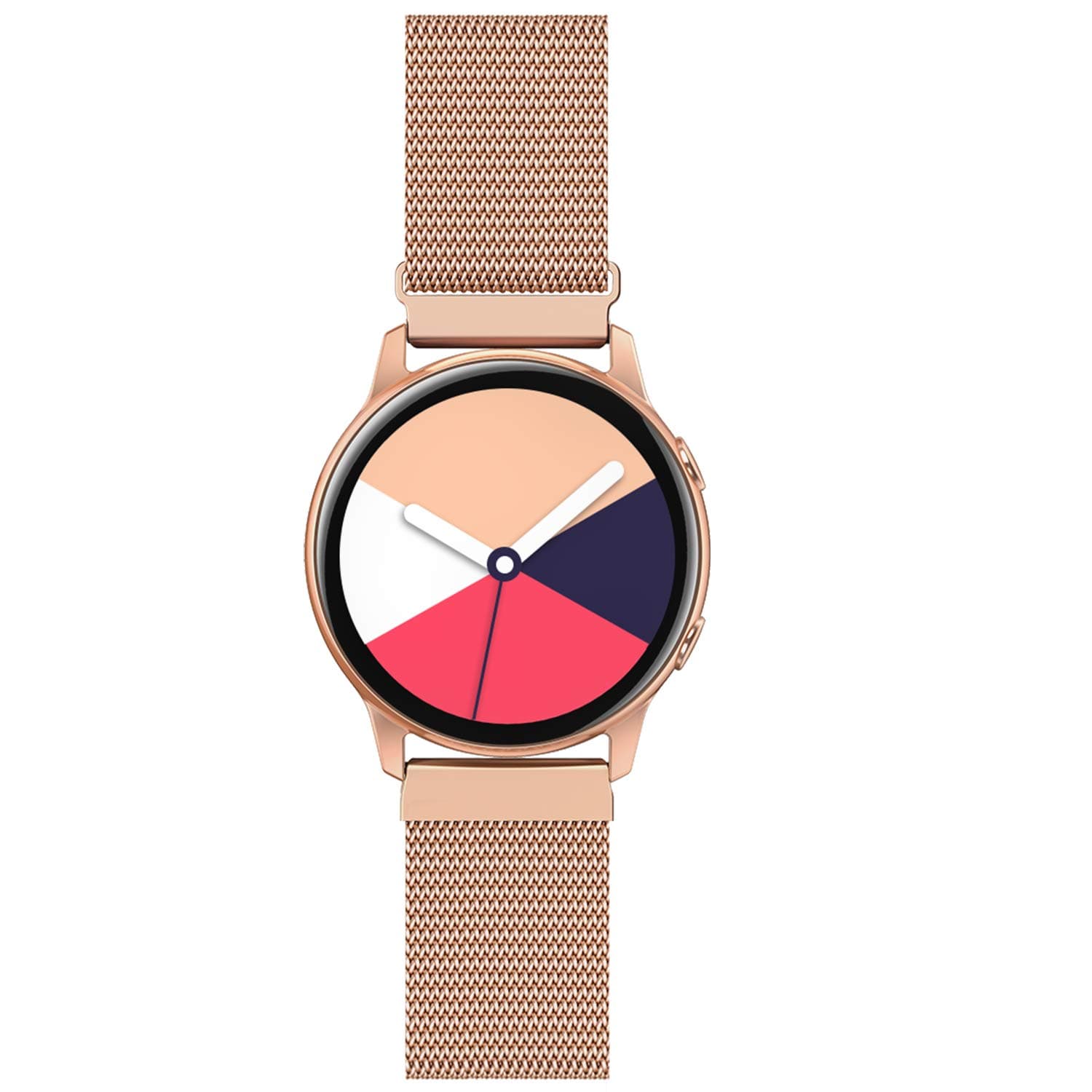 Yutior Stainless Steel Band Compatible with Samsung Galaxy Watch 3 41mm / Galaxy Watch Active 40mm / Active 2 44mm / Galaxy Watch 42mm, 20mm Metal Replacement Band for Women Men, Rose Gold