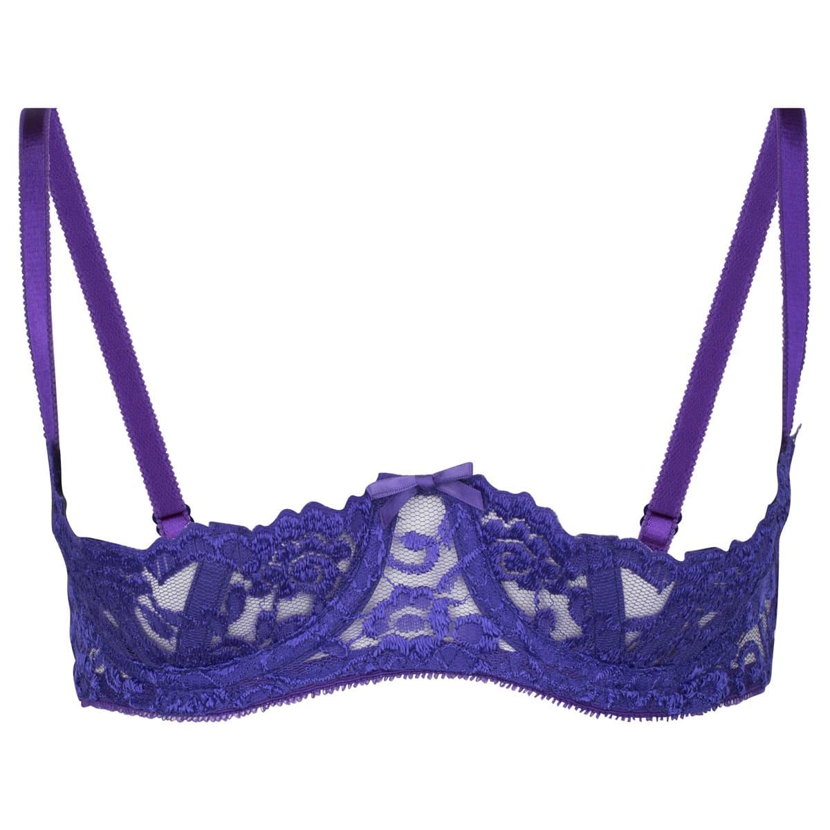 So Sexy Lingerie (TM High Shine Lace Boned & Underwired Shelf Bra 40 A-C Purple