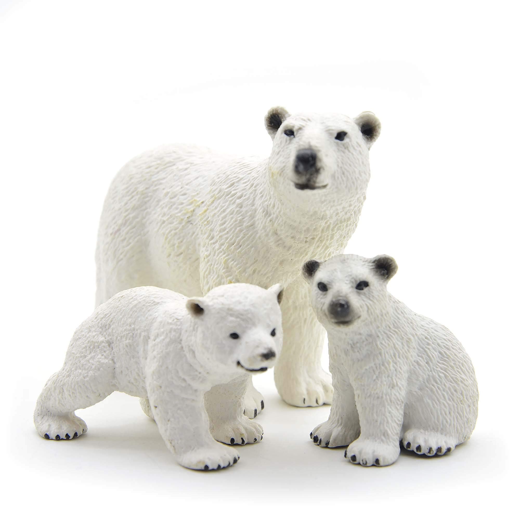 – Safari Animals Action Figures – Polar Bears – Animals Family -Educational Toys – 3 pcs