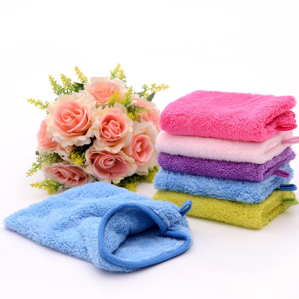 YSN Home Collection YSN101 High Quality Washing Glove 16 X 22 cm – Set of 4 Premium Quality – Mixed Colours – Extra Soft – 80% polyester, 20% polyamide