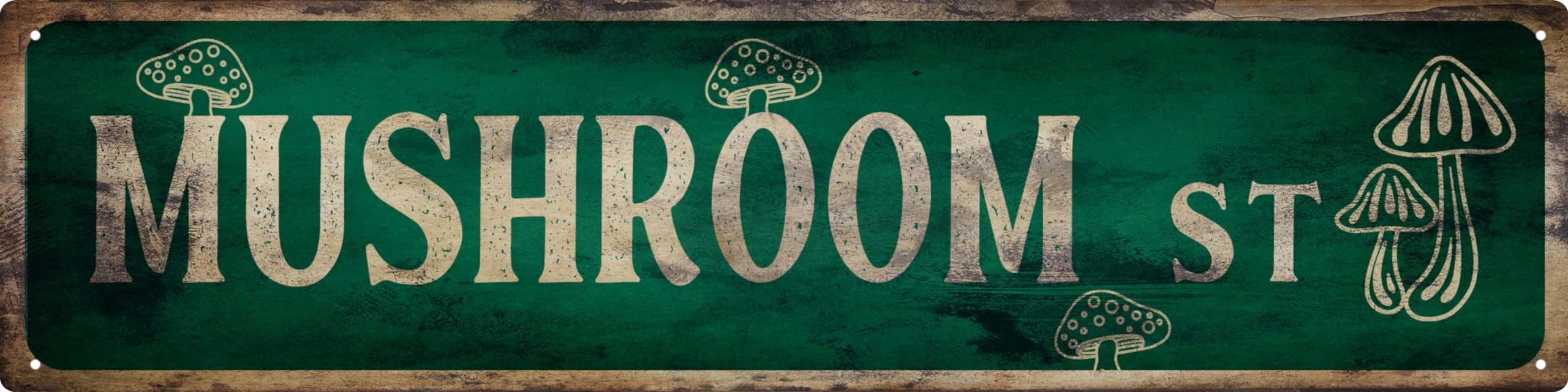 Vintage Tin Sign Retro Metal Mushroom St Signs Stylish Wall Art Plaques for Home Decor Bathroom Kitchen House and Gothic Wall Decor or as a Unique Poster 16x4 in