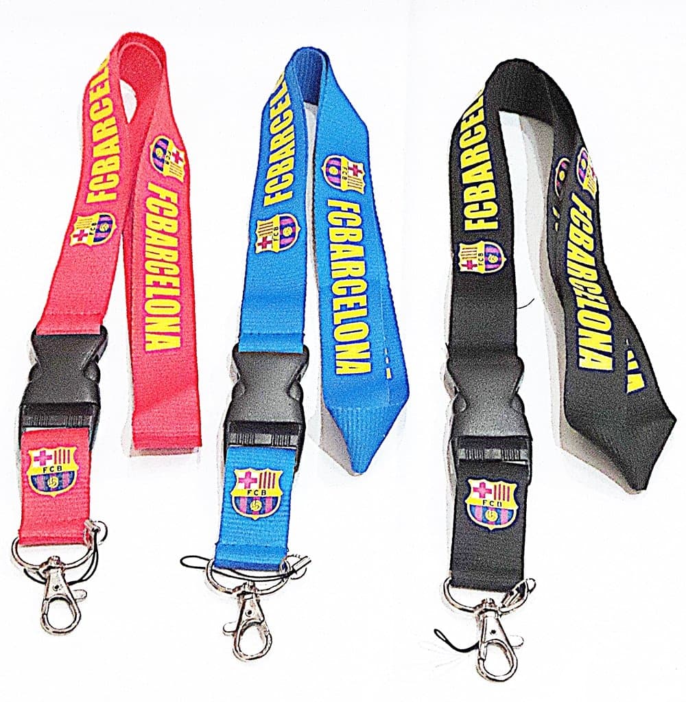 Barcelona Keychain Lanyard Combo Red,Black & Blue