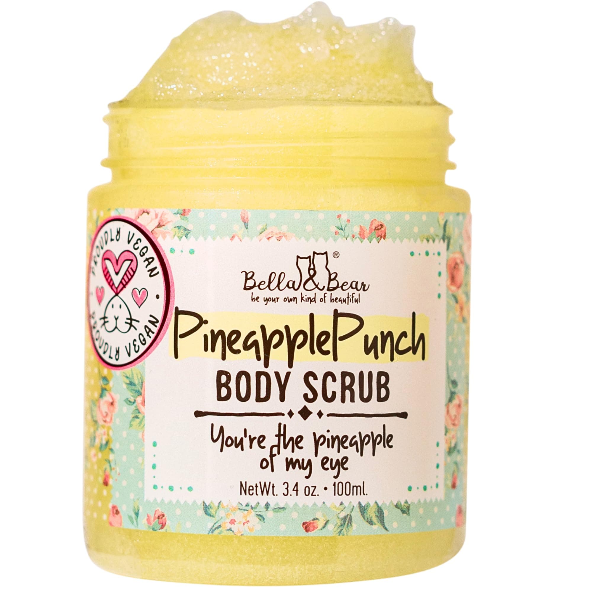 & Pineapple Body Scrub Exfoliator - Vegan Travel Size (3.4oz)