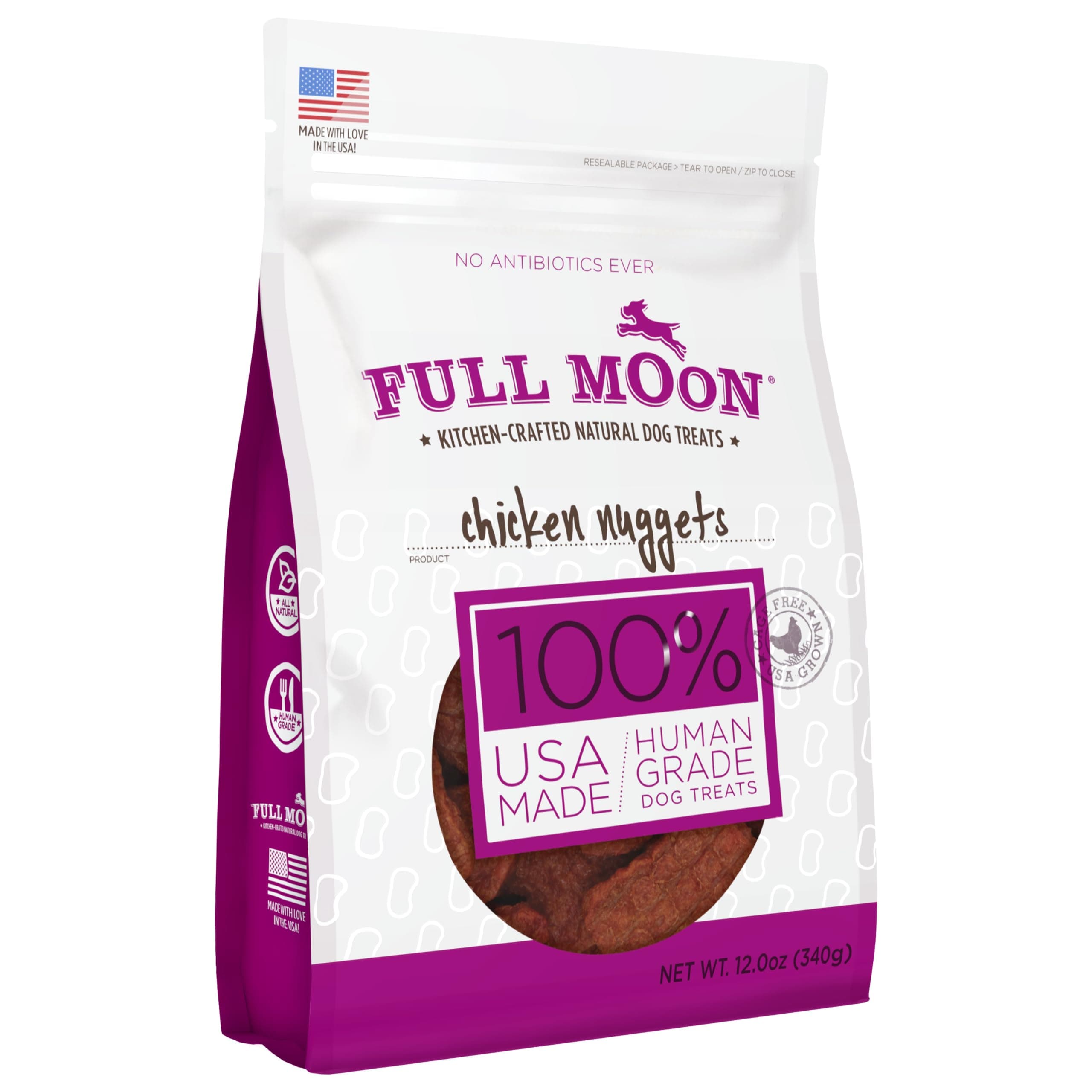 - Full Moon Chicken Nuggets Healthy All Natural Dog Treats Human Grade Made in USA 12 oz