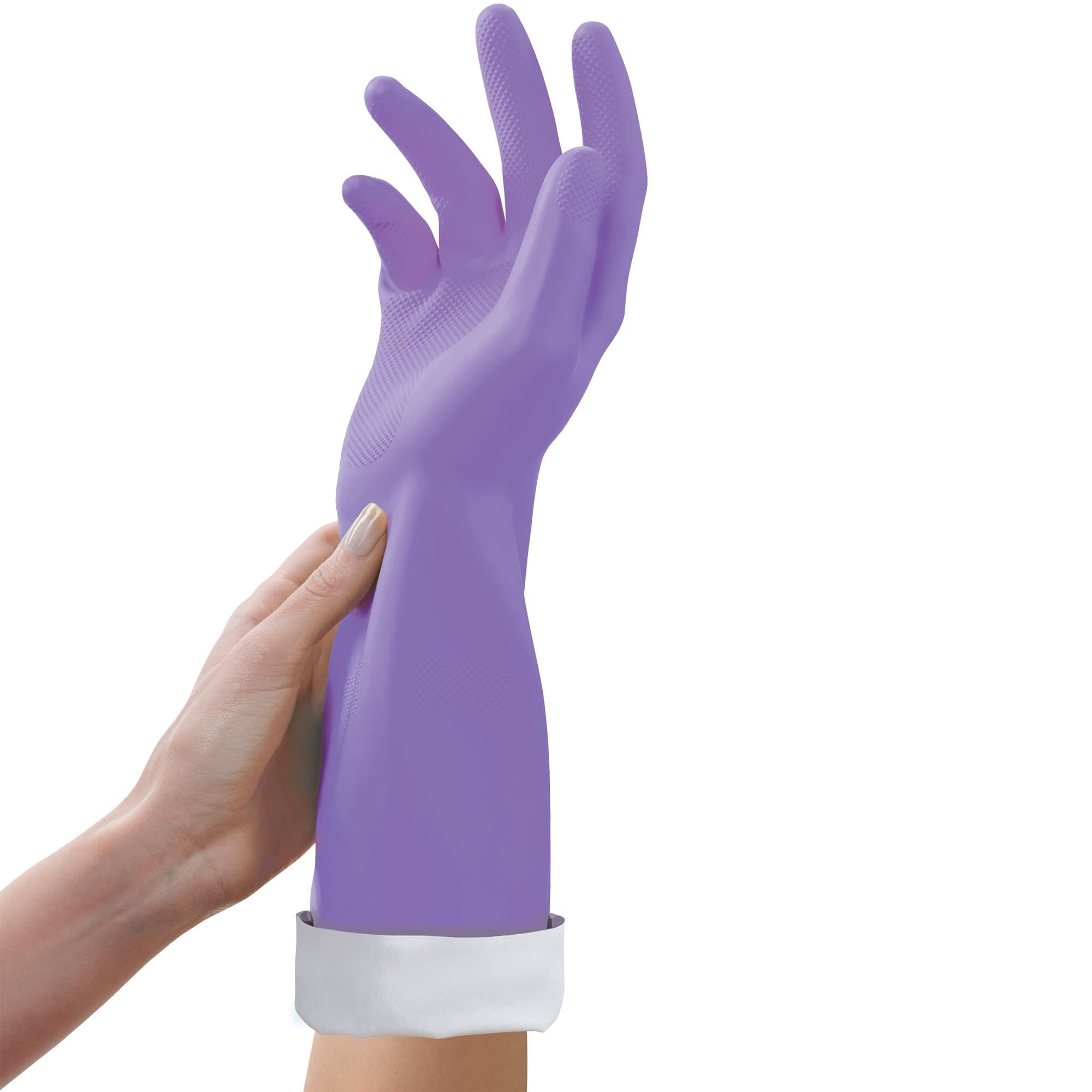 Mr. Clean, 243310 Loving Hands, Small Heat Resisting, Soft Cotton Flock Lining, Built in Freshness Protection, Non-Slip Diamond Grip Gloves, (S)