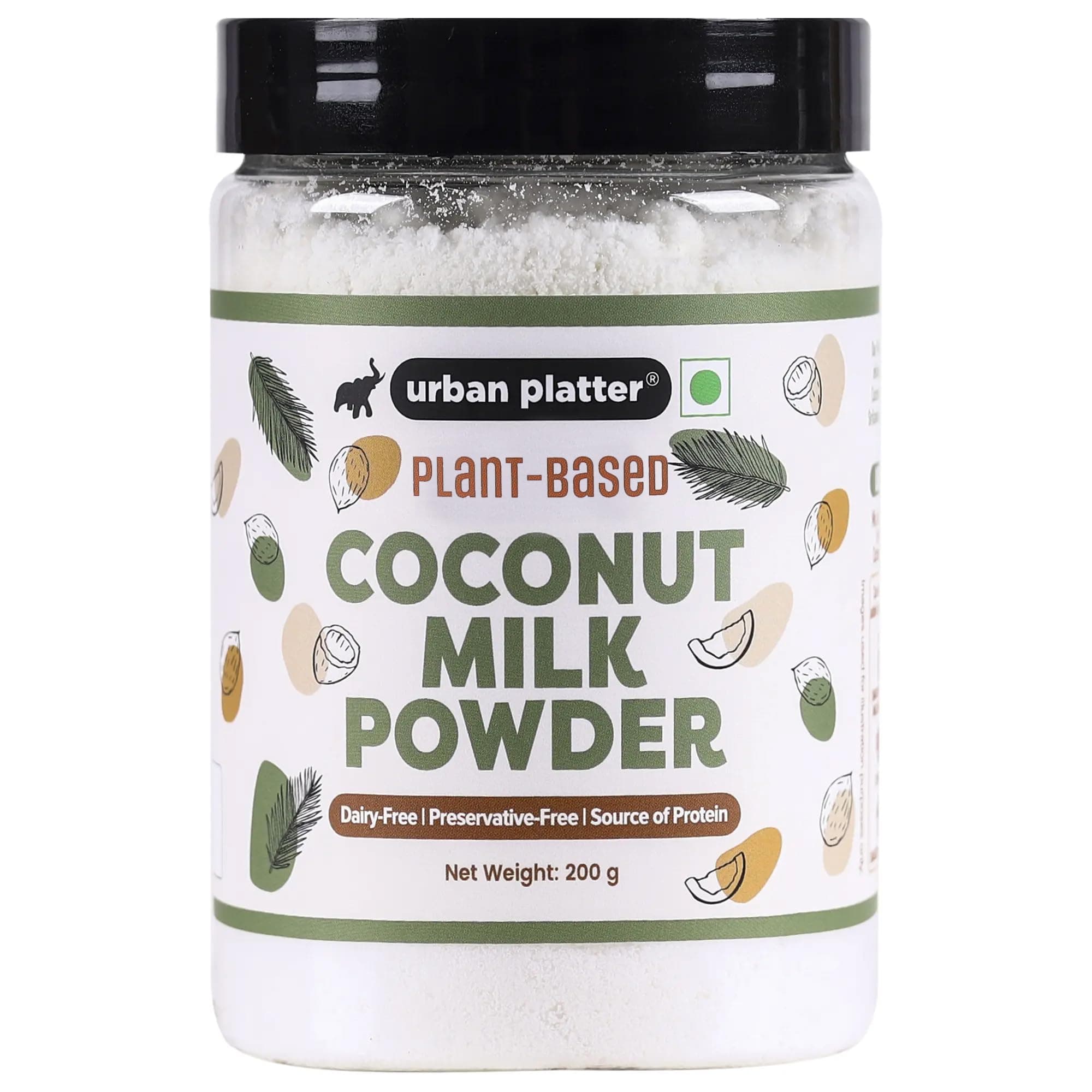 Coconut Milk Powder Jar, 200g (Plant-Based, Preservative-Free, Easy to use, Dairy-Free, Source of Protein, Add to Smoothies, curries, Baked Goods)