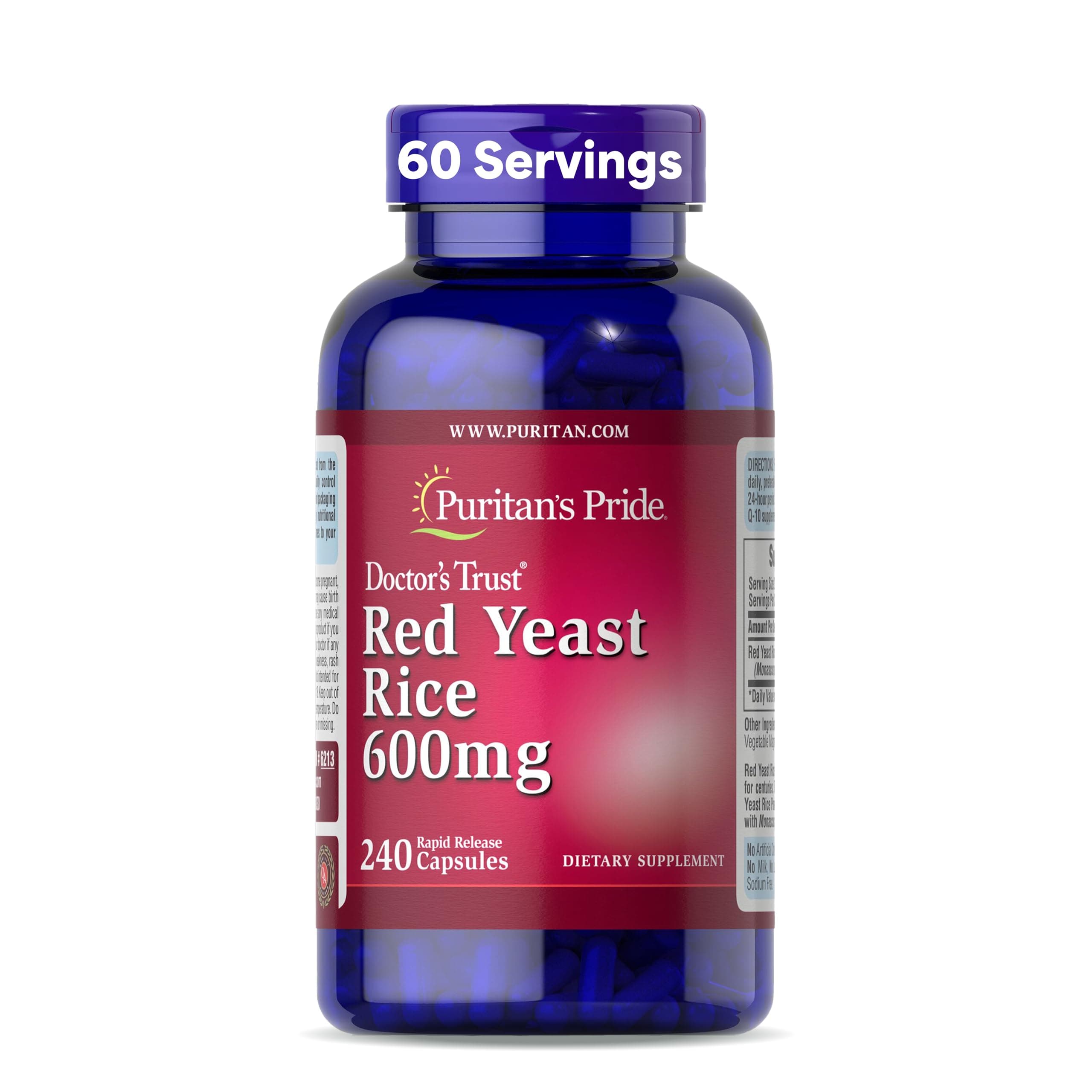 Puritan's Pride Red Yeast Rice 600 mg-240 Capsules