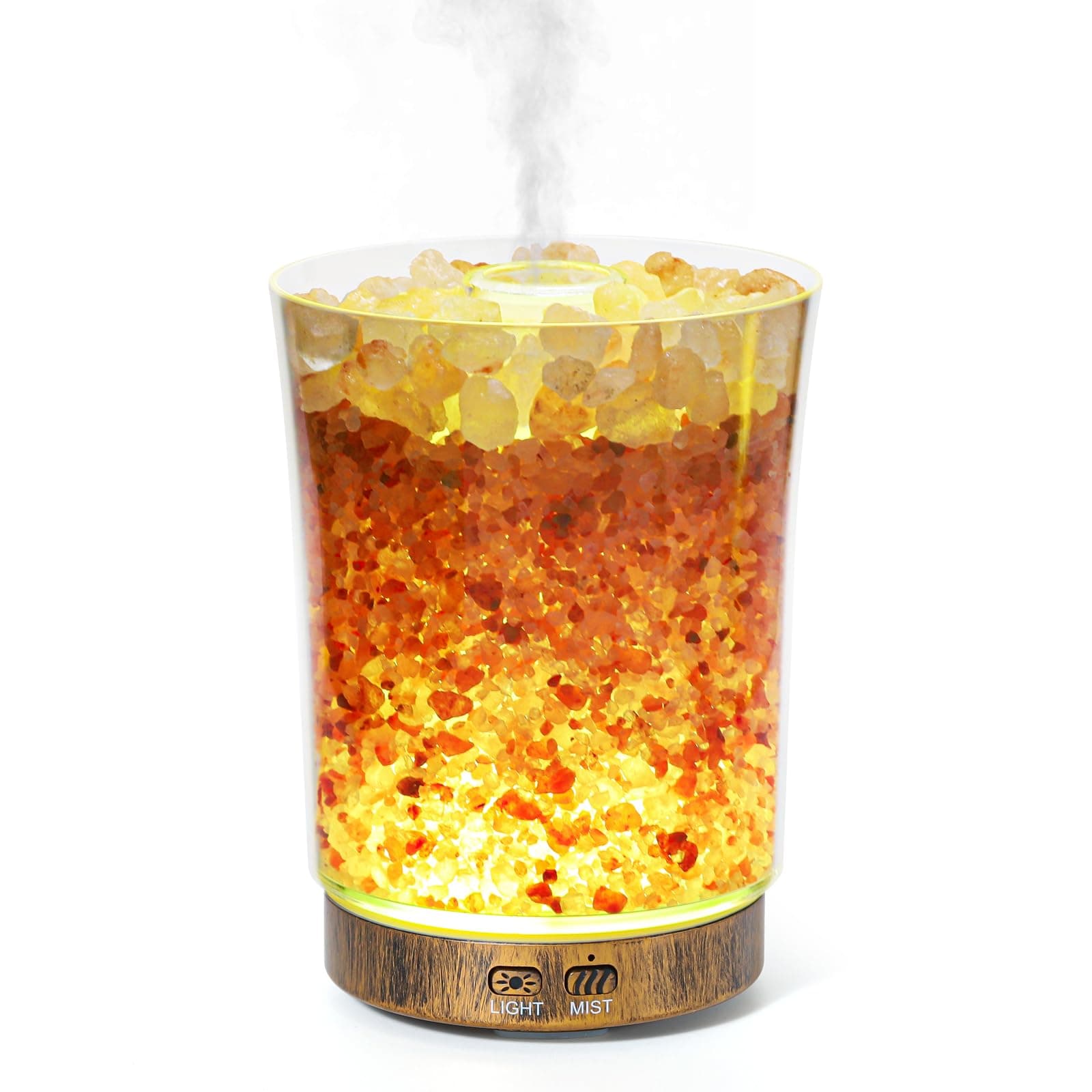 Essential Oil Diffuser, 3-in-1 Aromatheraphy Diffuser & Ultrasonic Humidifier & Himalayan Salt Lamp, 7 Color LED Lights, 2 Adjustable Mist Modes for Home Bedroom Office, Auto Shut-off, 150ML