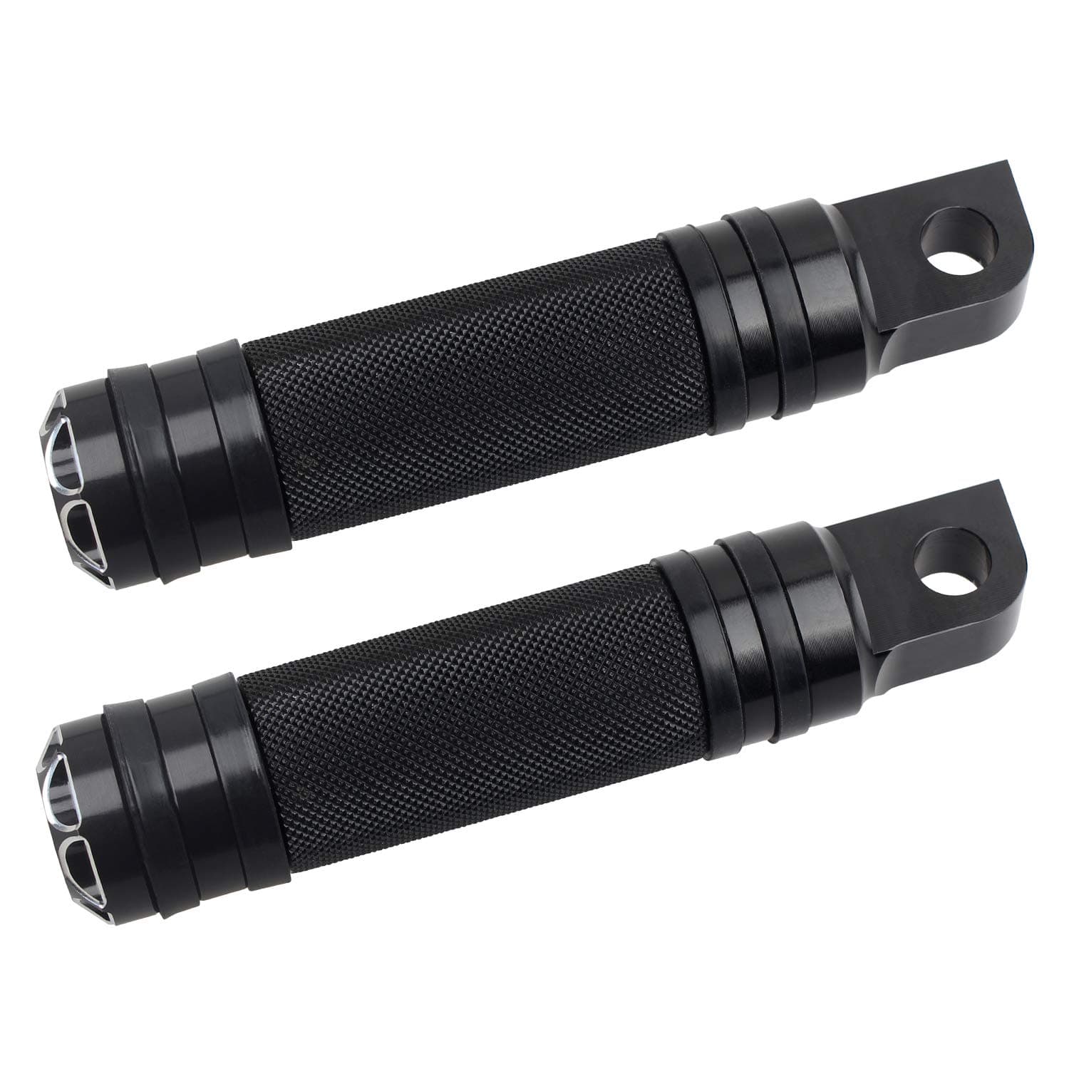 NTHREEAUTO Black Mounting Footpegs, Male Billet Footrests, Motorcycle Passenger Pedals Compatible with Harley Sportster, Dyna, Road King