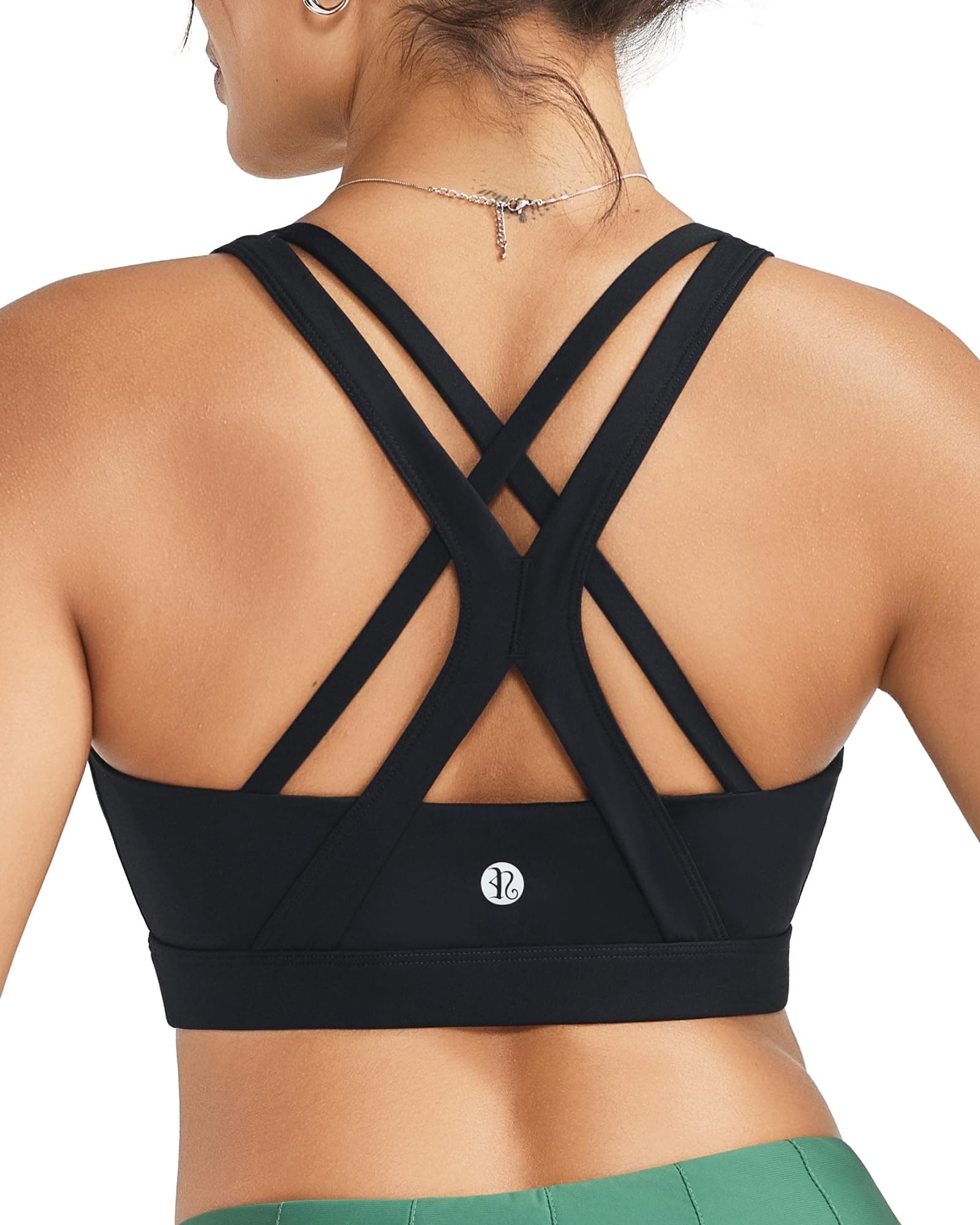 RUNNING GIRL Sports Bras for Women,Seamless Strappy Sports Bra High Support Crisscross Back with Removable Pads