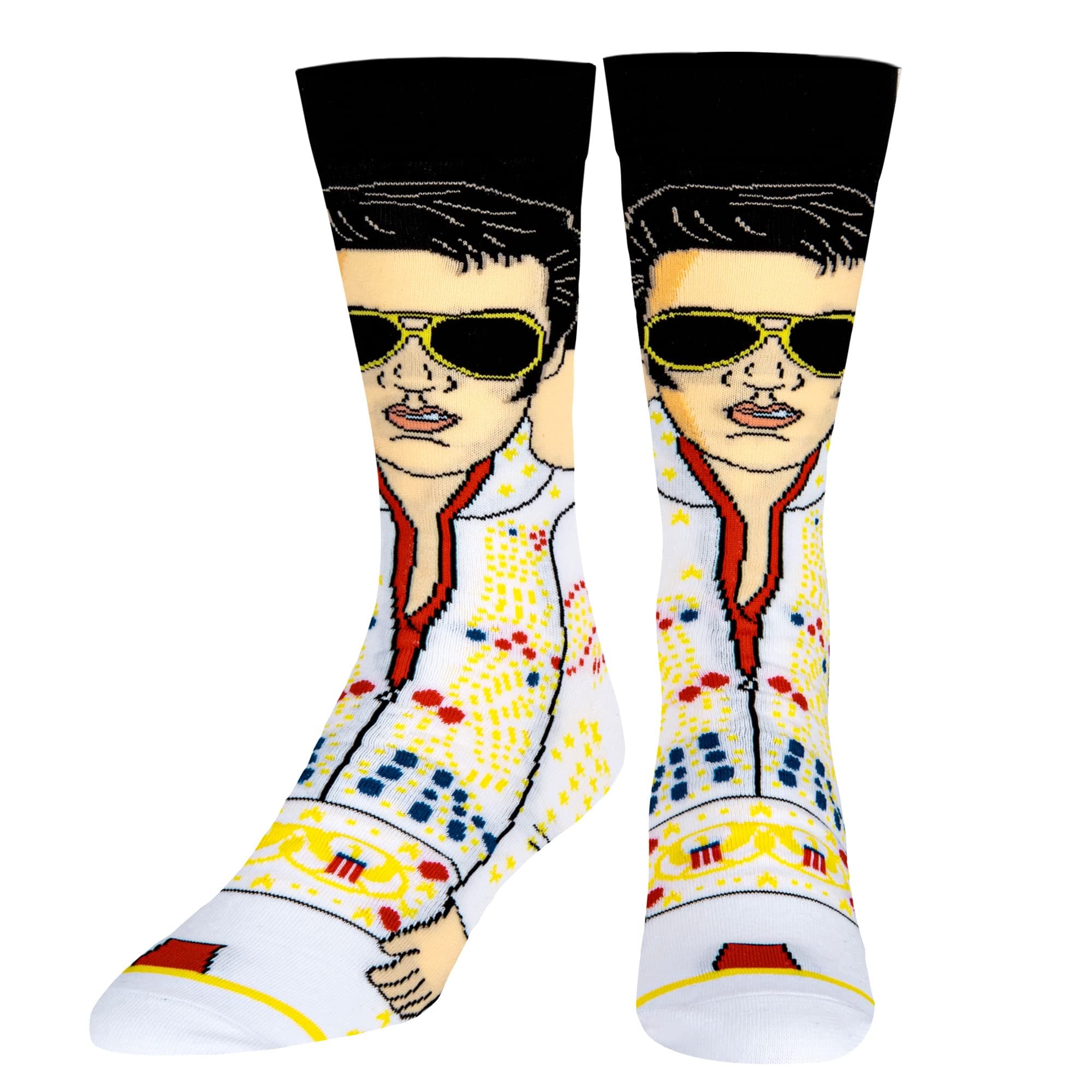 Elvis Presley Crew Sock-King of Rock N' Roll Novelty Sock-Size Large for Men & Women-Gift Fans & Collectors