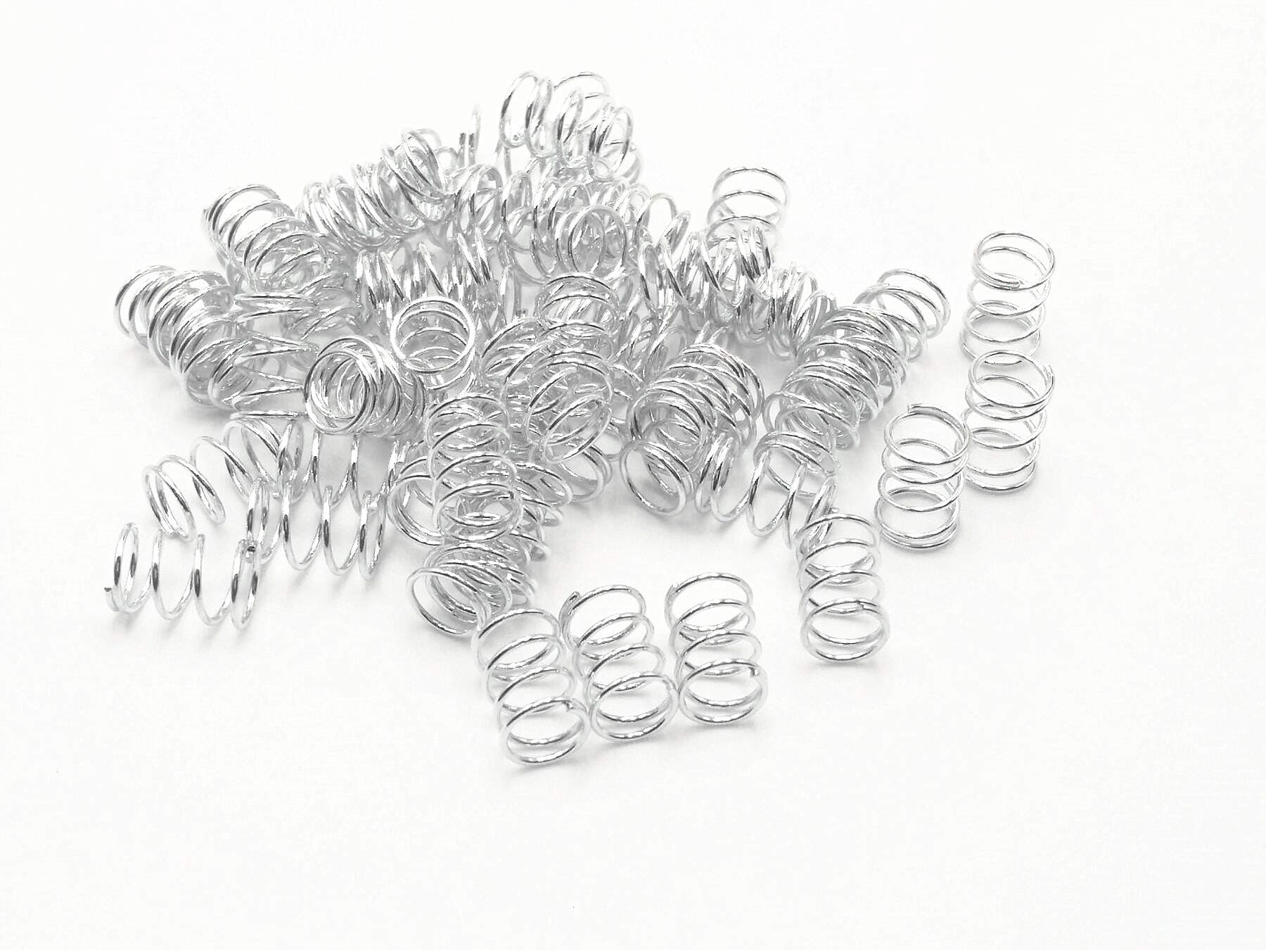 XJS Metal Compression Spring Silver Tone (0.6x6.5x9mm 50 Pcs)