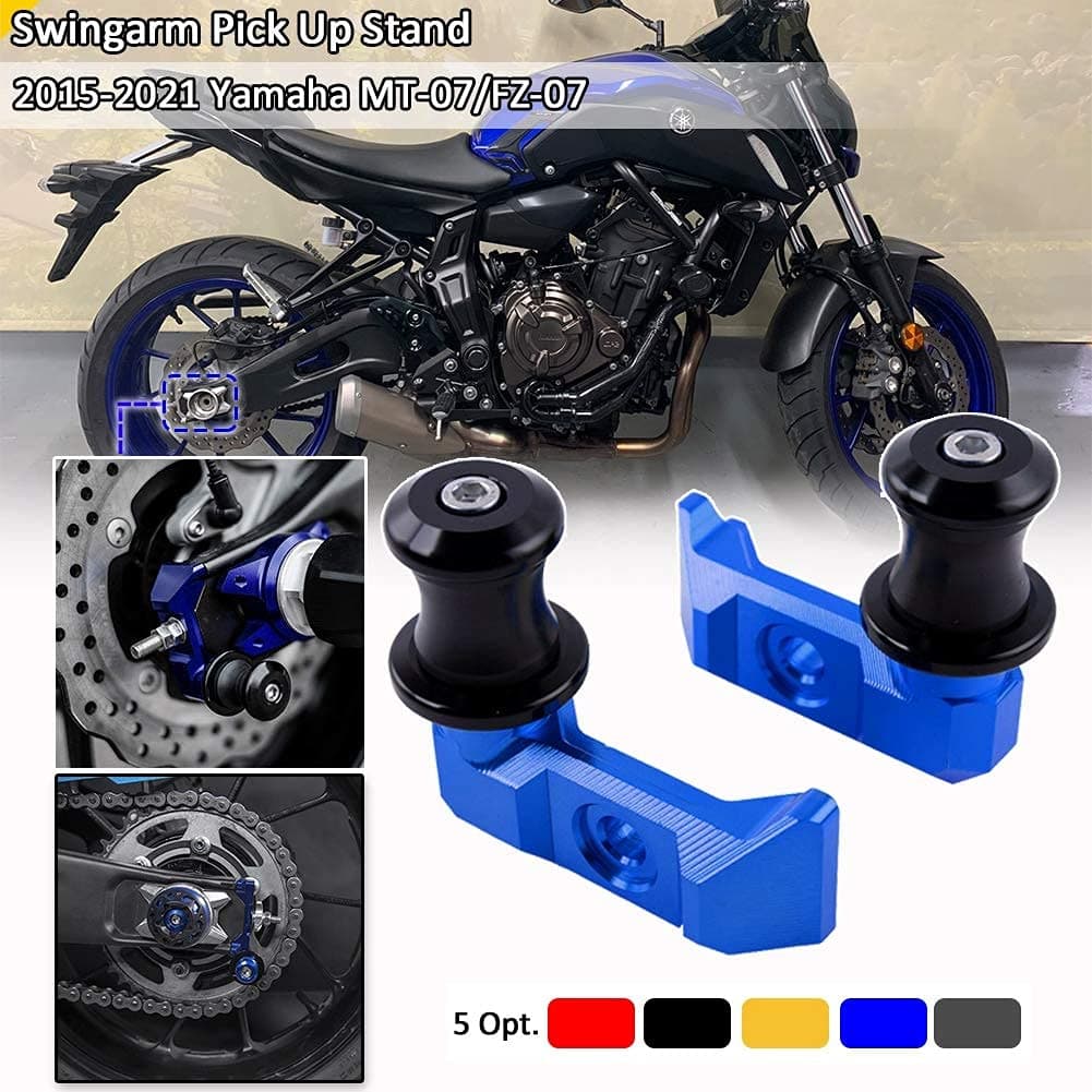 FATExpress Motorcycle CNC Aluminum Rear Wheel Fork Axle Slider Swingarm Stand Pick Up for 2015 2016 2017 2018 2019 2020 2021 Yamaha FZ MT 07 FZ-07 MT-07 FZ07 MT07 Motorbike Accessories (Black)