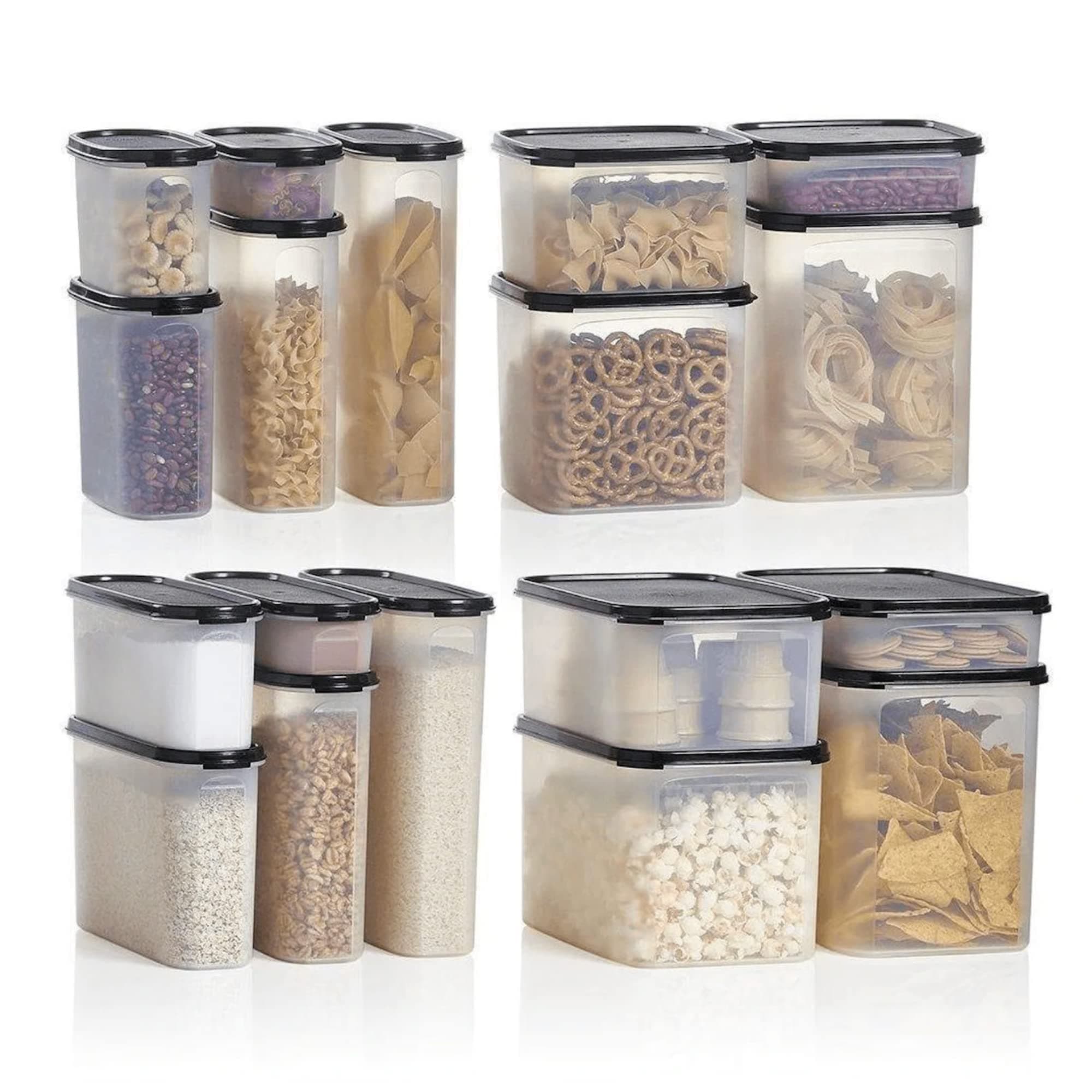 Tupperware Brand Modular Mates 36-Piece Get-It-All Set (18 Containers + 18 Lids) - Airtight Dry Food Storage for Pantry - Dishwasher Safe & BPA Free