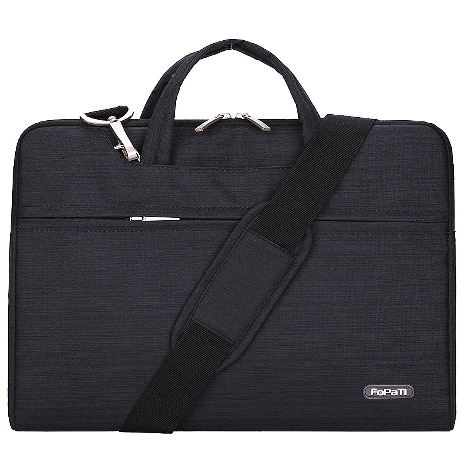 YOUPECK 15 15.6 inch Laptop Case, Laptop Shoulder Bag, Waterproof Notebook Sleeve, Carrying Case With Strap for Macbook HP Stream Samsung Acer Asus Dell Lenovo Chromebook 15, Denim Black