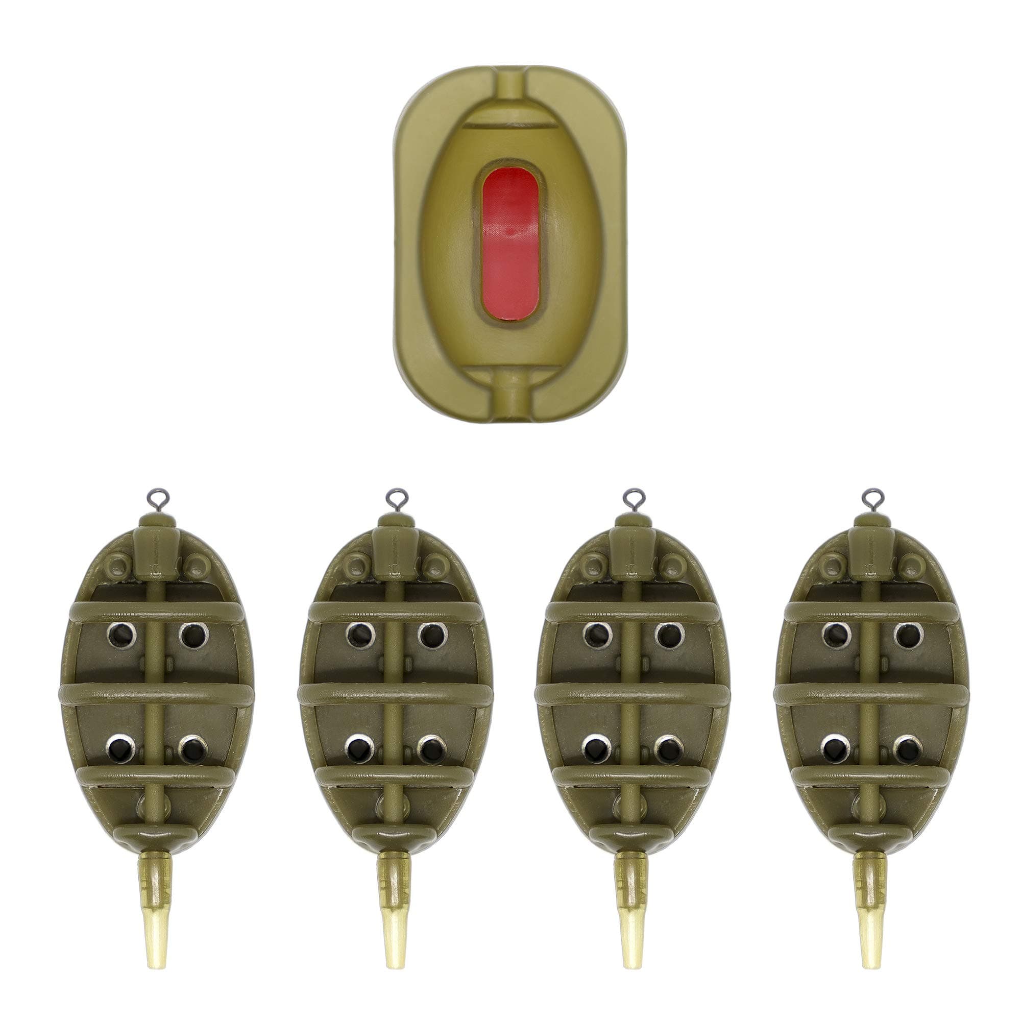 SAMSFX Carp Fishing Inline Flat Method Feeder with Quick Release Mould