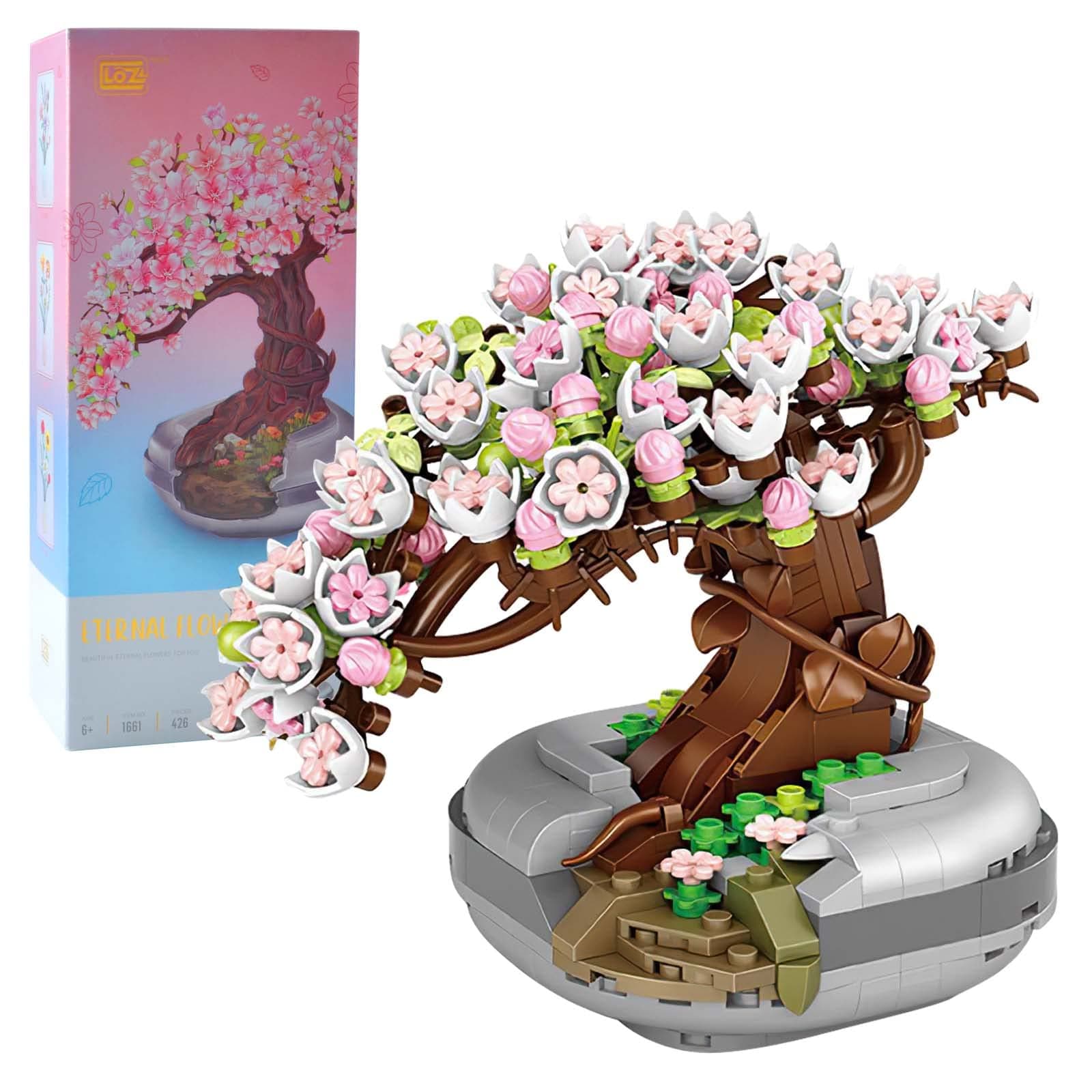 ProChosen Bonsai Tree Building Kit, Flower Bouquet Building Cherry Tree Plant Building Blocks Set, Botanical Collection for Adults, Home Décor DIY Accessaries Ideas Gifts for Teens (426Pcs)