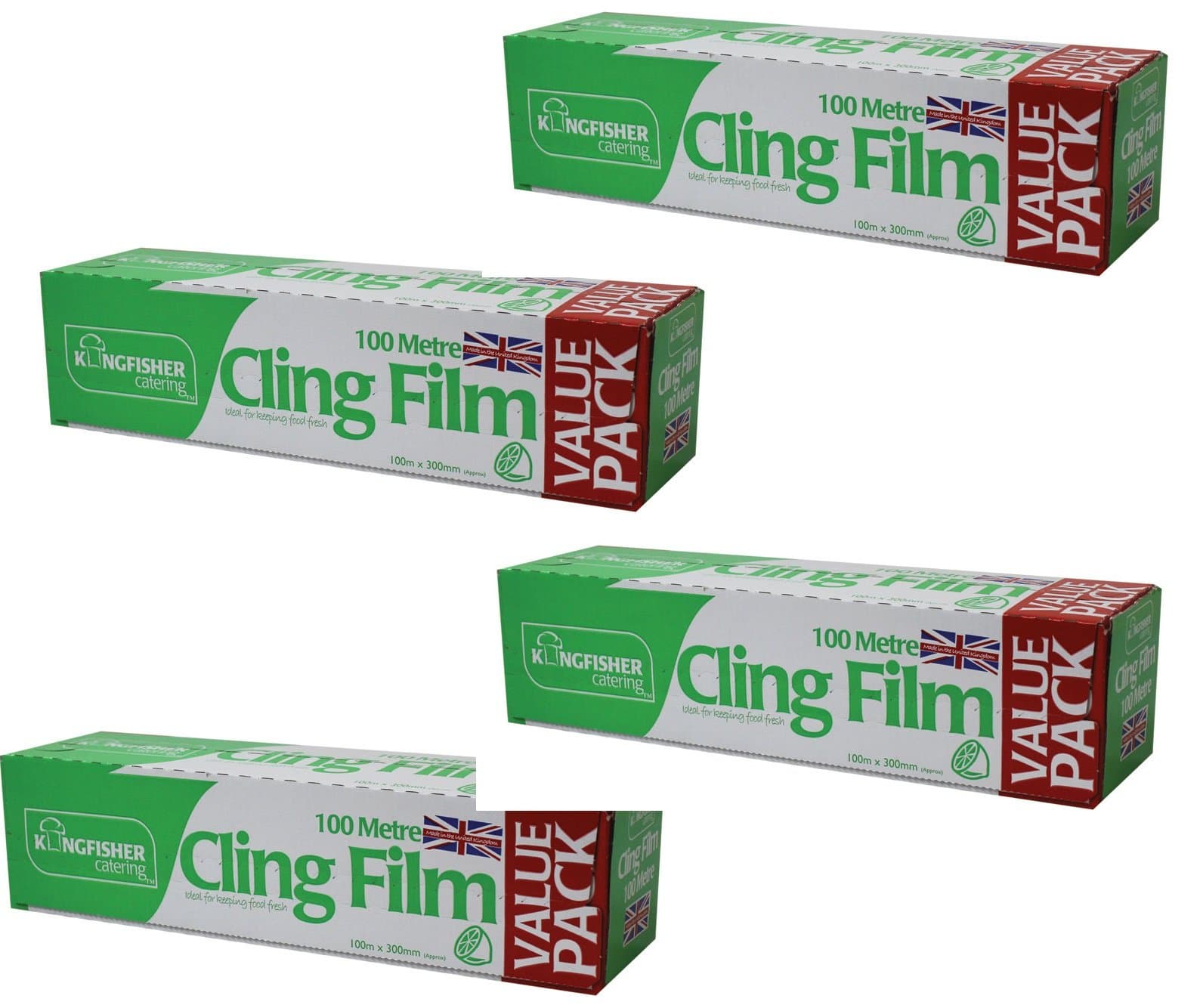 NITAAR 4 x Kitchen/Catering Cling Film! | 300mm Wide x 100m Long! | Food Wrap/Wrapping! 400m