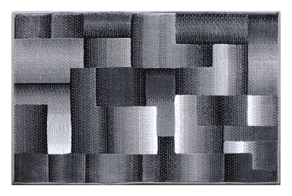 Masada Rugs, Modern Contemporary Area Rug, Grey (2 Feet X 3 Feet) Mat