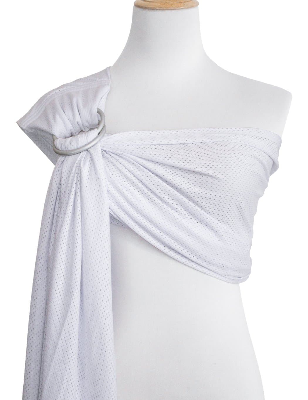 Baby Water Ring Sling Carrier | Lightweight Breathable Mesh Baby Wrap for Infant, Newborn, Kids and Toddlers | Perfect for Summer, Swimming, Pool, Beach | Great for Dad Too White