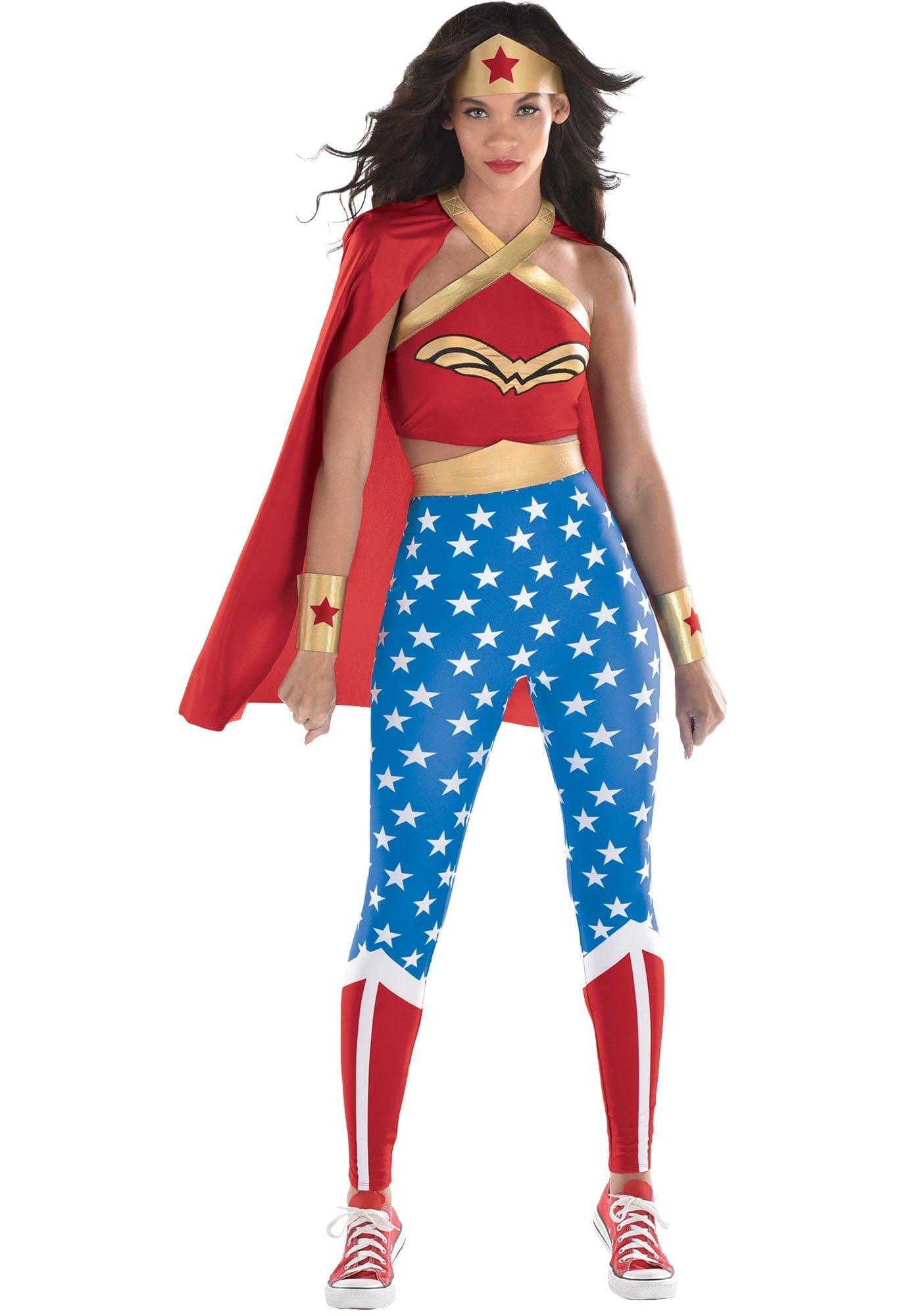 Party City Wonder Woman Costume for Adults - DC Justice League Costume Includes Dress, Headband, Gauntlets, Cape & More - Costumes for Halloween, Birthday Parties & Themed Events