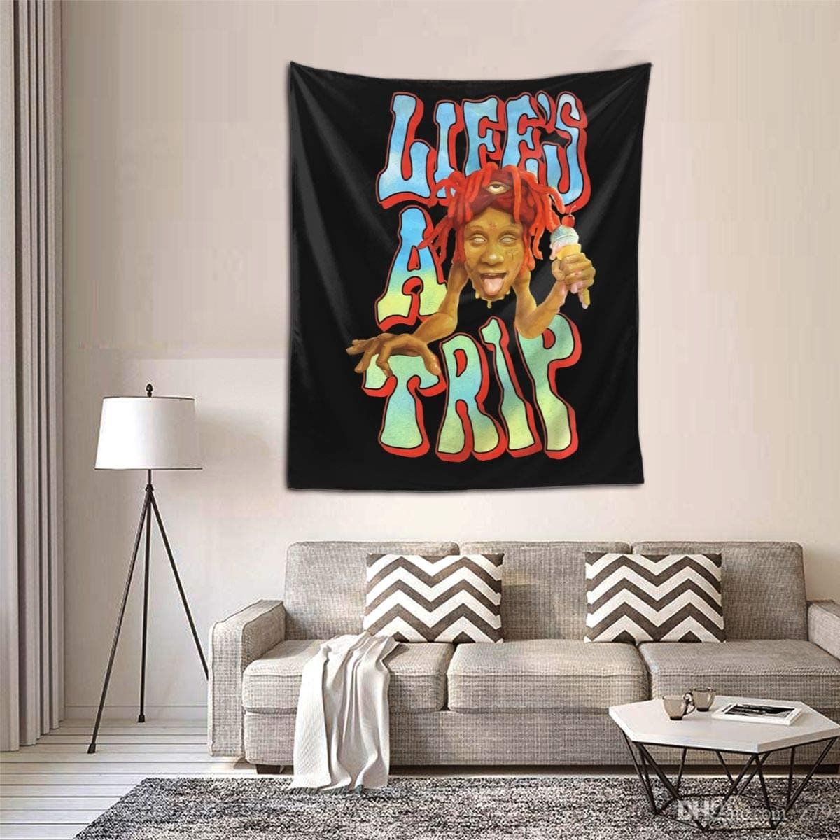 ELISE GILES Trippie Redd Tapestry Wall Hanging Bedding Tapestry 3D Printed Art Tapestry Home Decor Size: 60X51 Inch