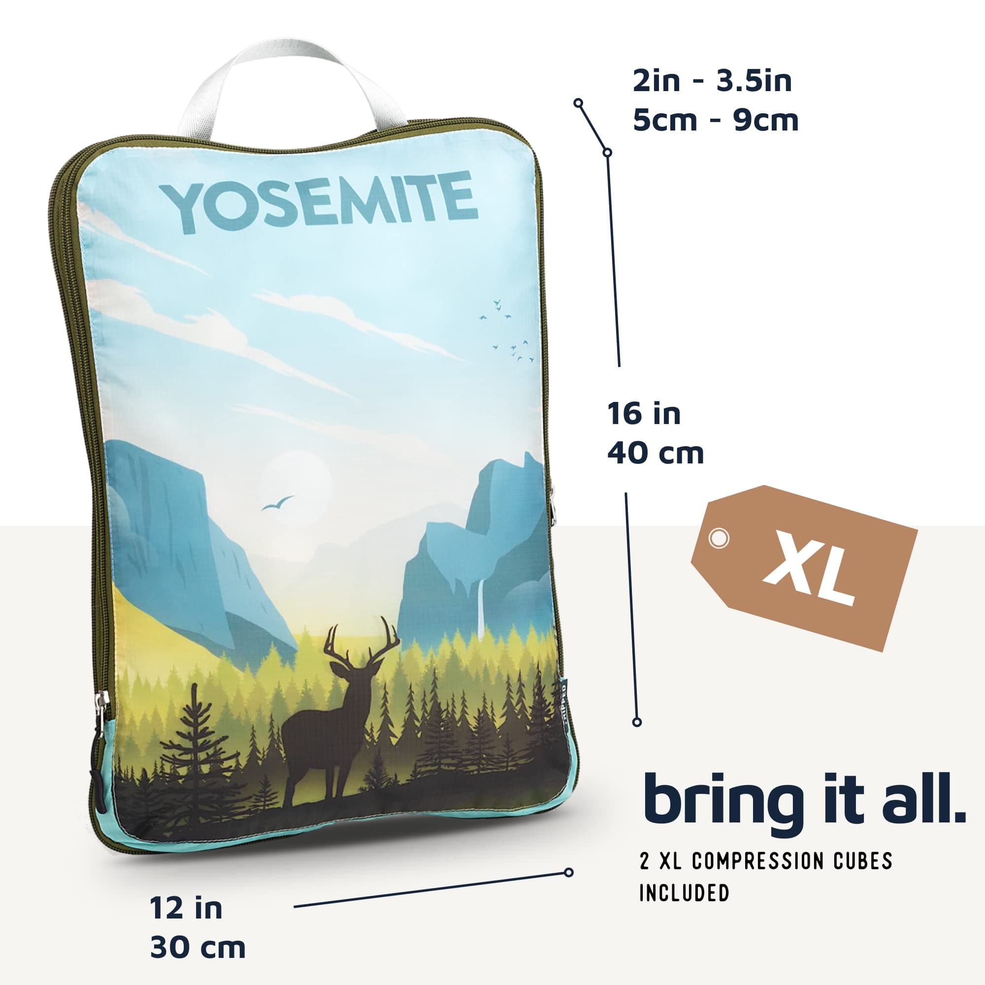 Large Packing Cubes for Travel-Extra Large Compression Packing Cube Luggage Organizers 7 Piece Set-Ultralight, Expandable/Compression Bags for Clothes by TRIPPED Travel Gear (National Parks)