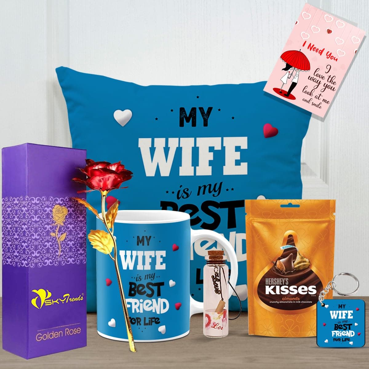 SKYTRENDSChocolate gift combo for wife birthday chocolate combo chocolate gift for valentine day anniversary gift set (dark blue)